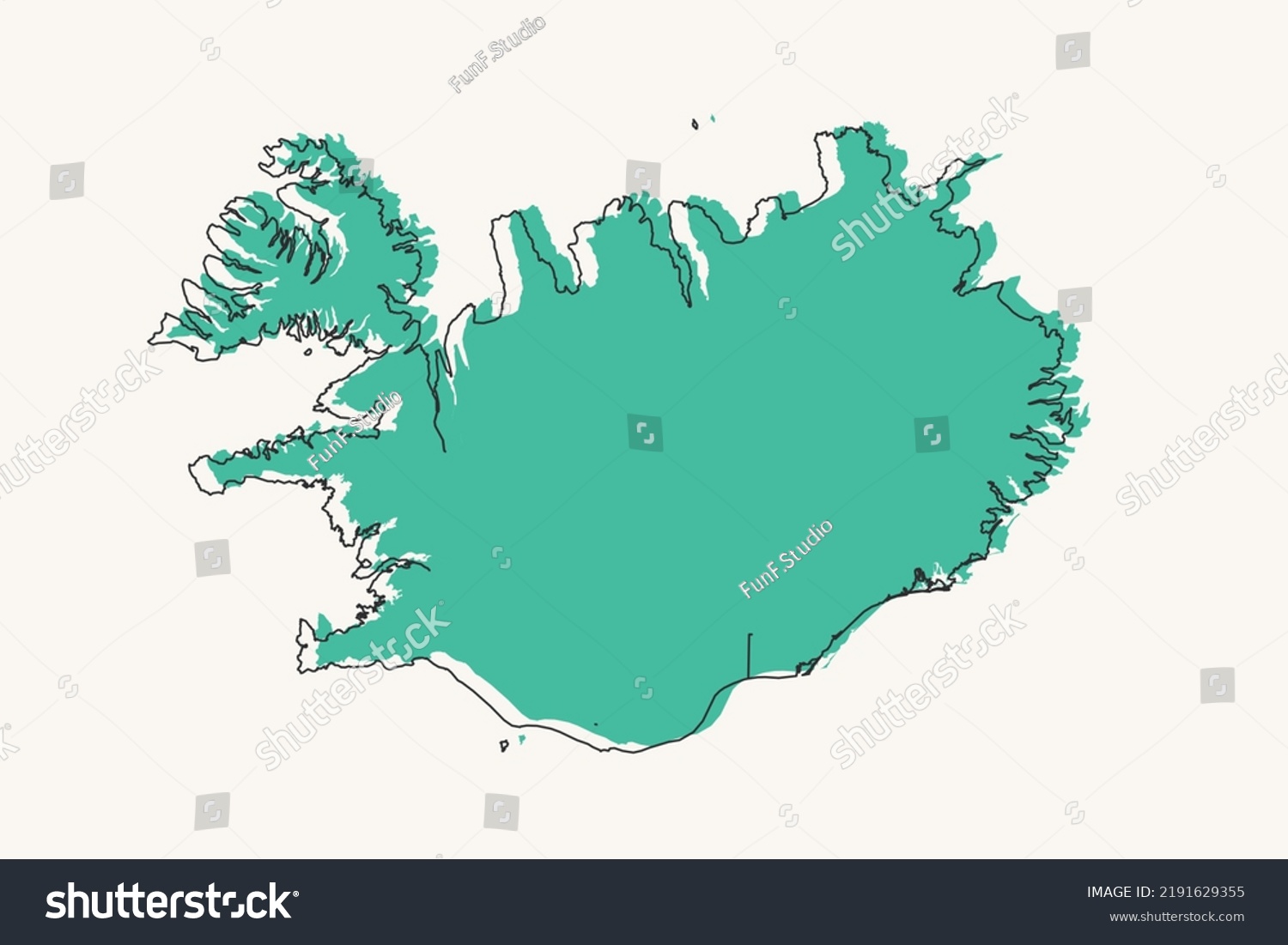 Iceland Map World Map International Vector Stock Vector (Royalty Free ...