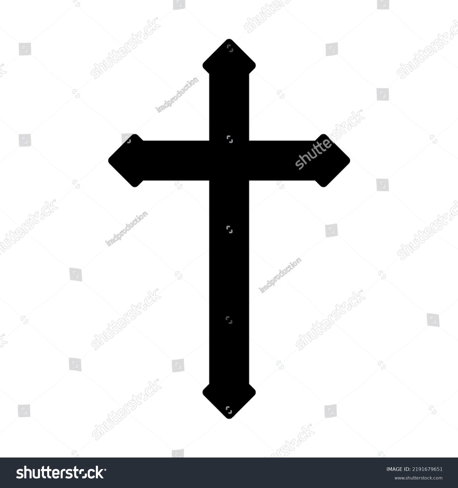 Religion Cross Icon Black Christian Cross Stock Vector Royalty Free