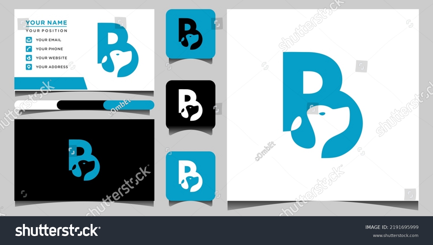 B Letter Logo Design Dog Monogram Stock Vector (Royalty Free ...