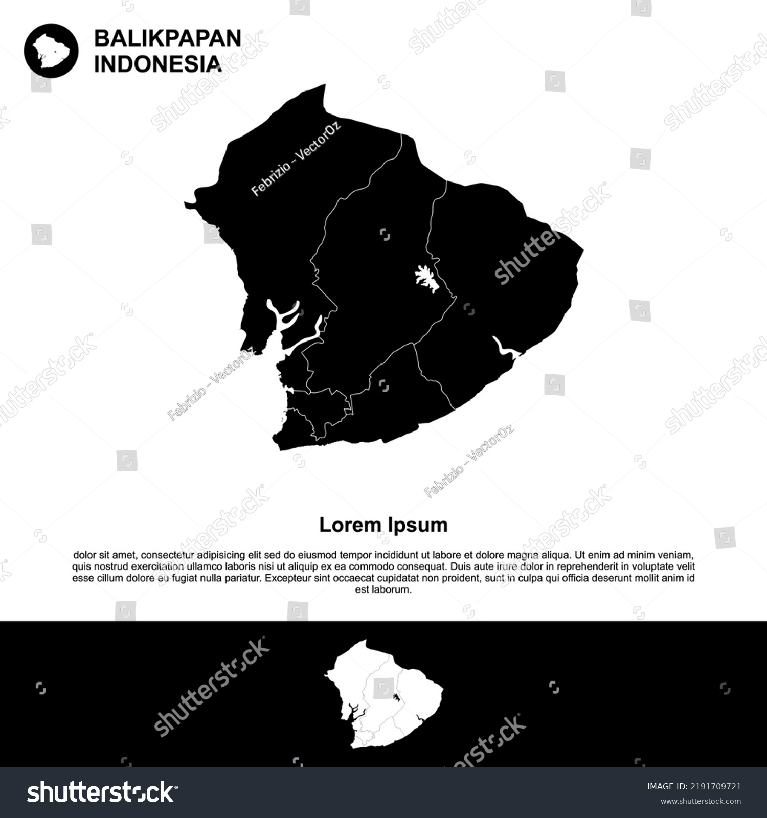 Stock Vector A Map Of One Of The Provinces Or City In Indonesia Balikpapan In East Kalimantan One Of The Big 2191709721 