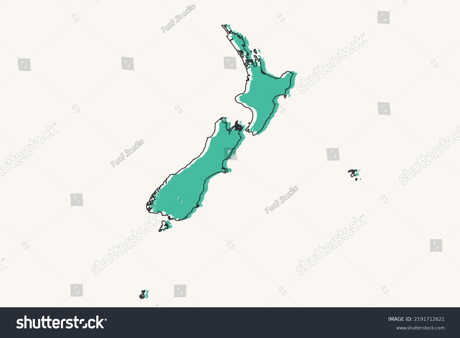 New Zealand Map World Map International Stock Vector Royalty Free Stock Vector New Zealand Map World Map International Vector Template With Black And Green Geometric Shapes And 2191712621