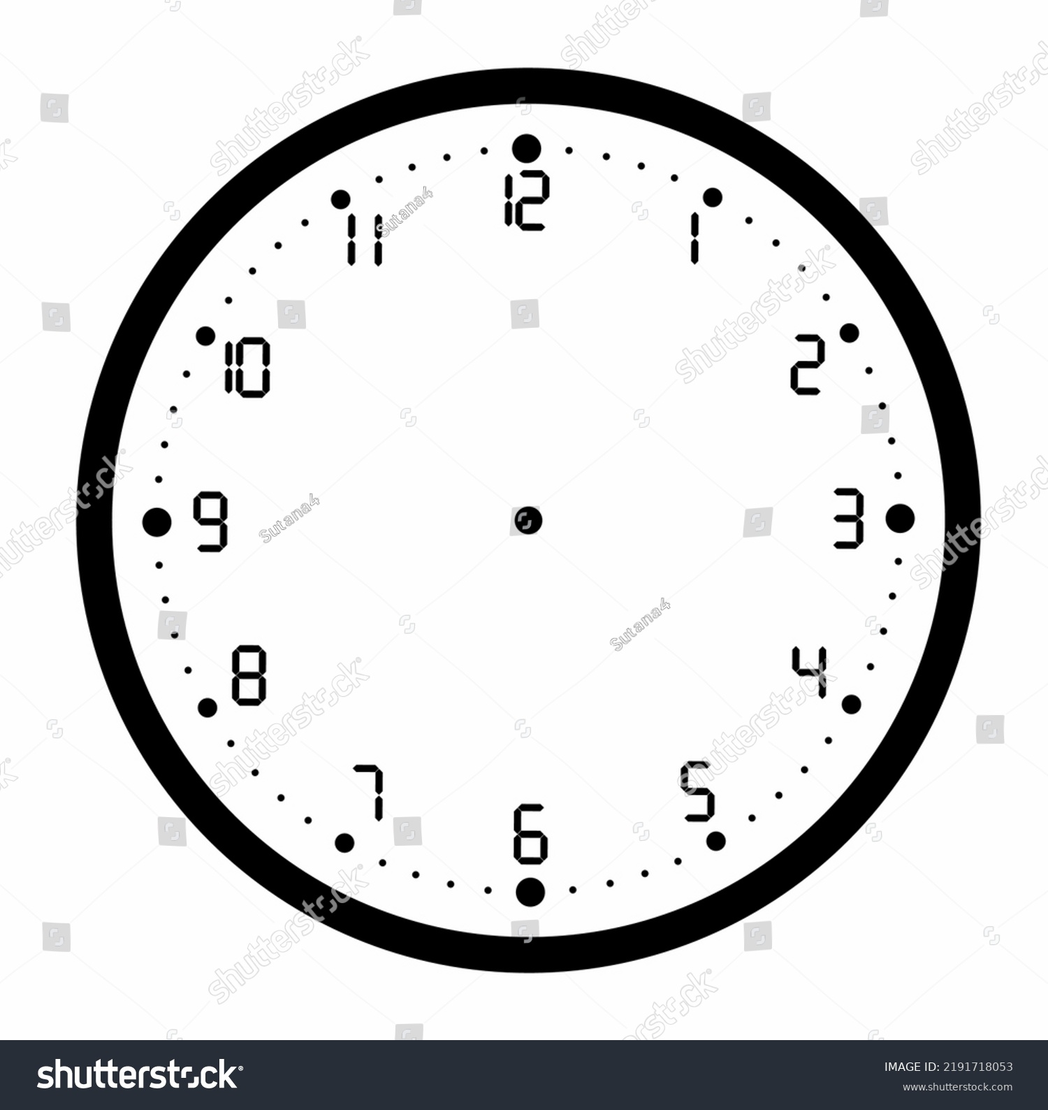 Clock Face Blank Isolated On White Stock Vector (Royalty Free ...