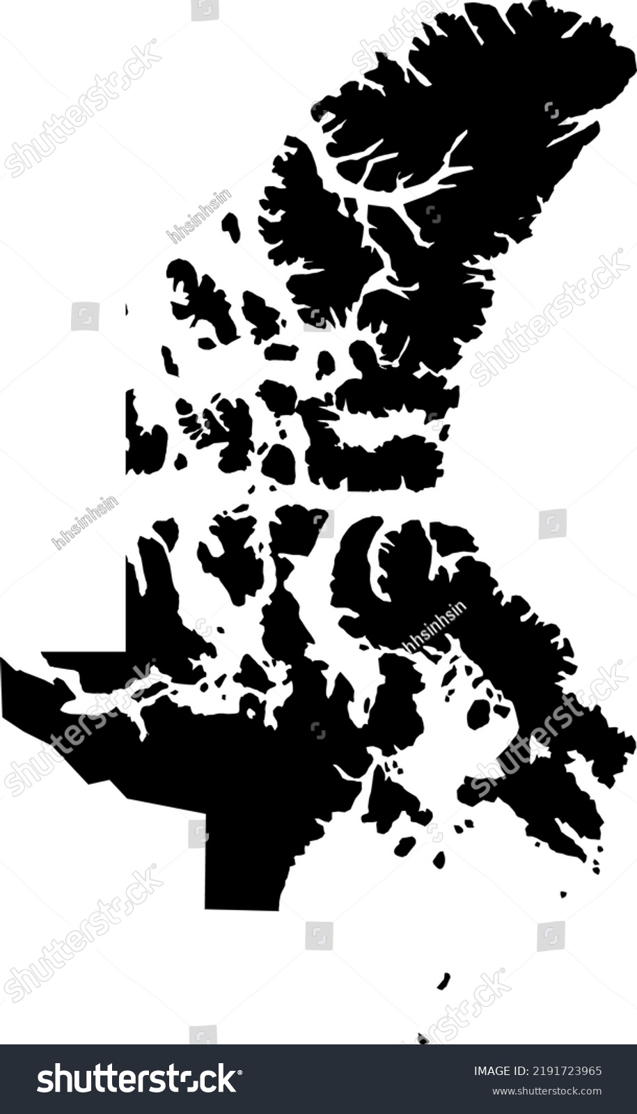 Canada Nunavut Vector Maphand Drawn Minimalism Stock Vector (Royalty ...