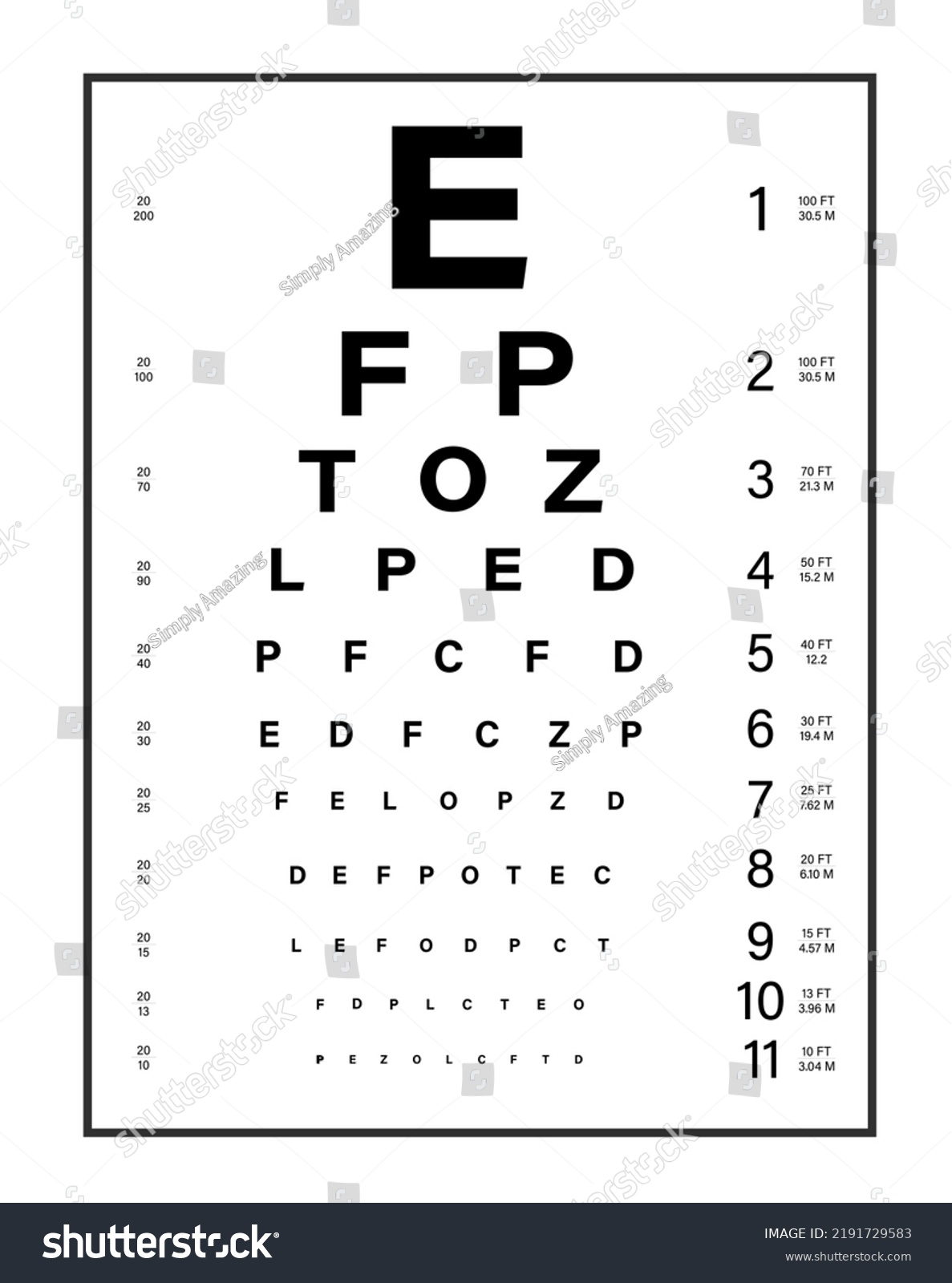 Vision Test Chart Board Symbol Illustration Stock Vector (Royalty Free ...