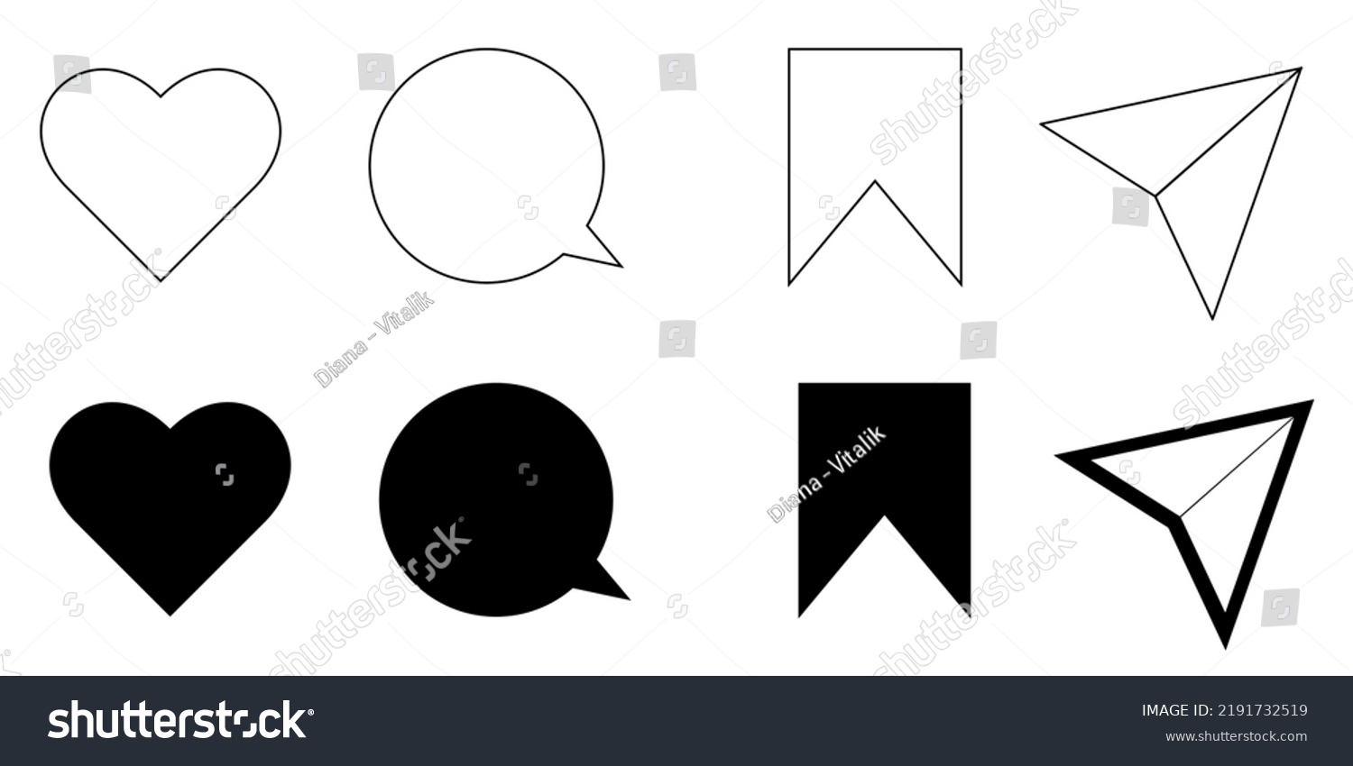 Instagram Media Icons Like Comment Share Stock Vector (Royalty Free ...