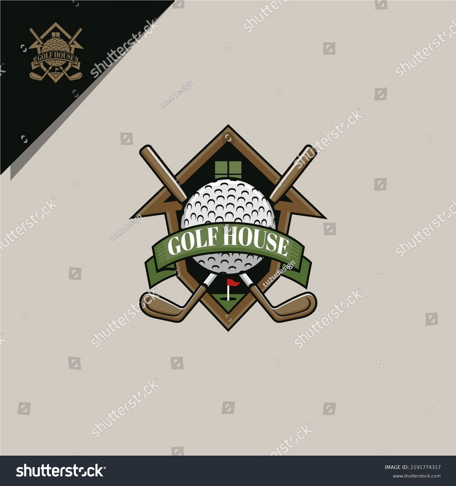 Illustration Golf Equipment House Logo Icon Stock Vector (Royalty Free ...