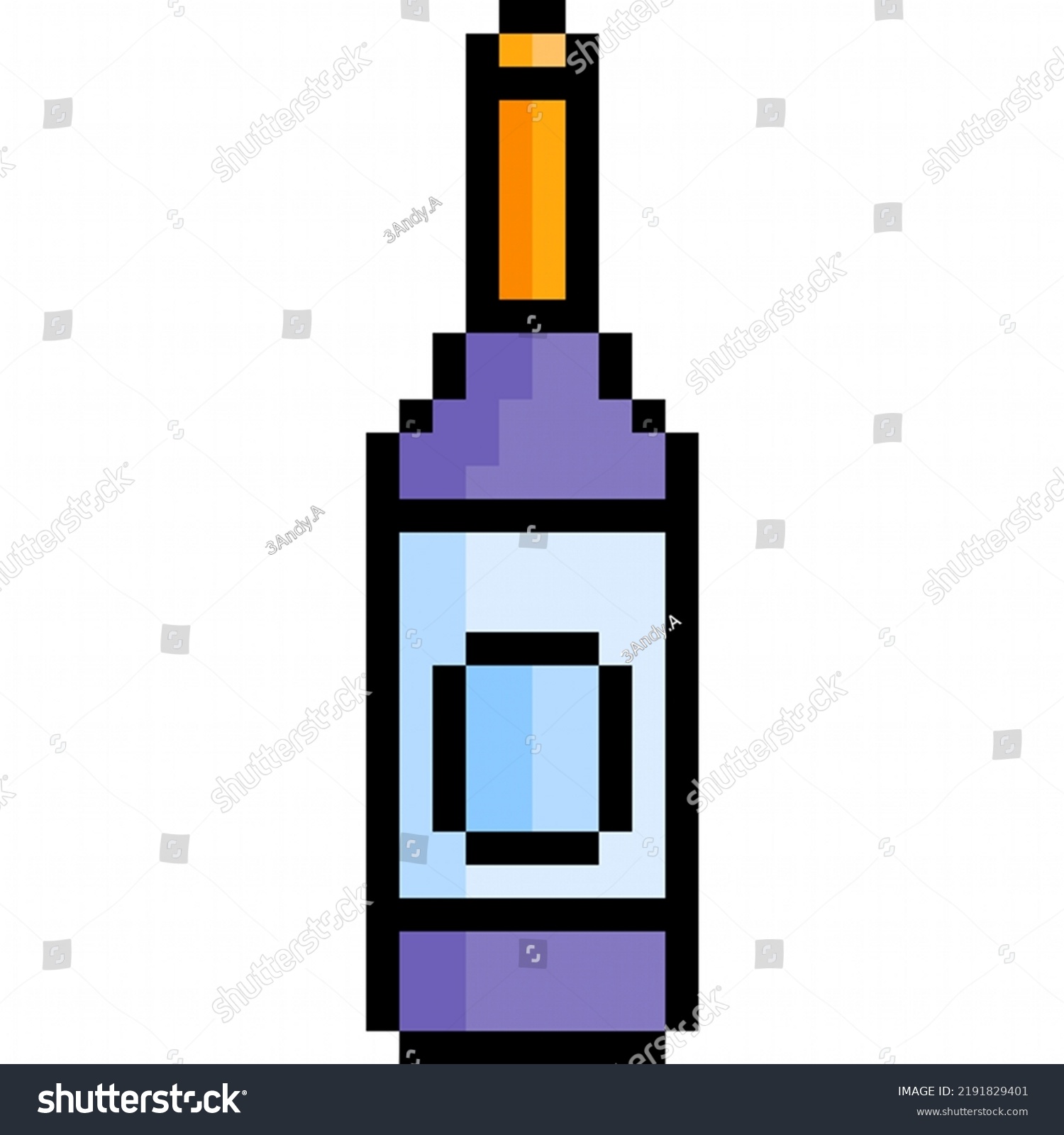 Wine Bottle 8bit Pixel Art Stock Illustration 2191829401 Shutterstock