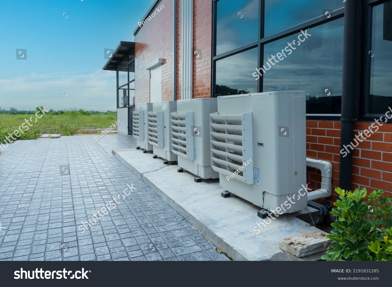 Air Compressor Condenser Unit Installed Outside Stock Photo 2191831285