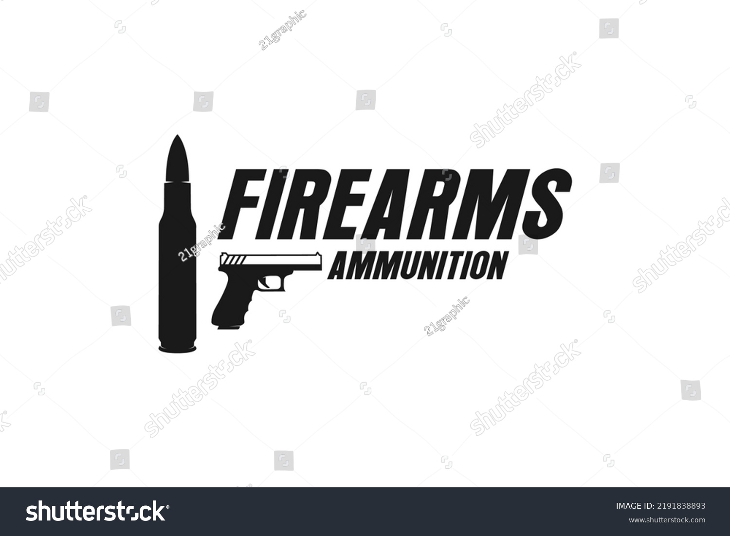 Firearms Pistol Bullet Icon Logo Design Stock Vector (Royalty Free ...