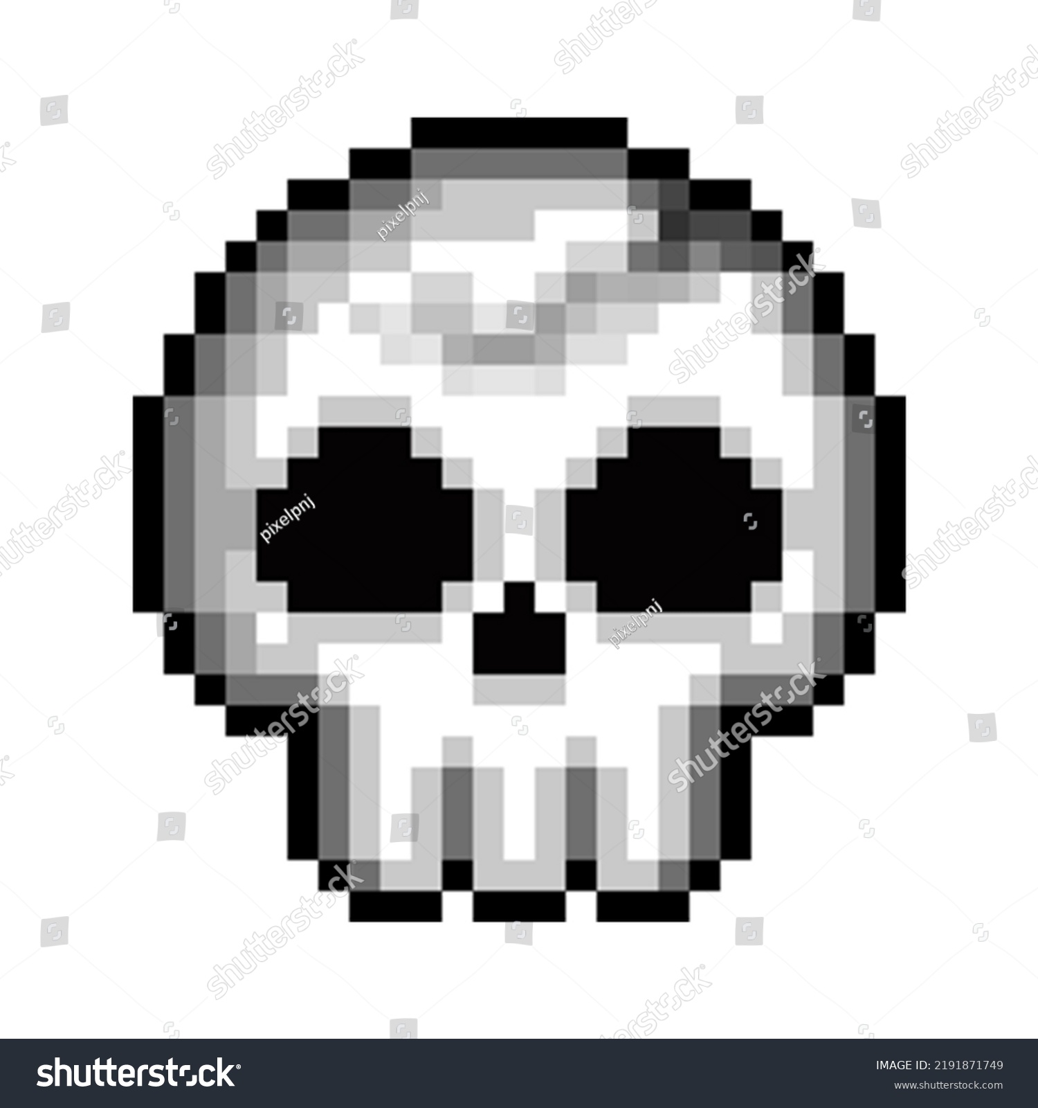 Skull Pixel Art 32 Bit Stock Vector (Royalty Free) 2191871749 ...