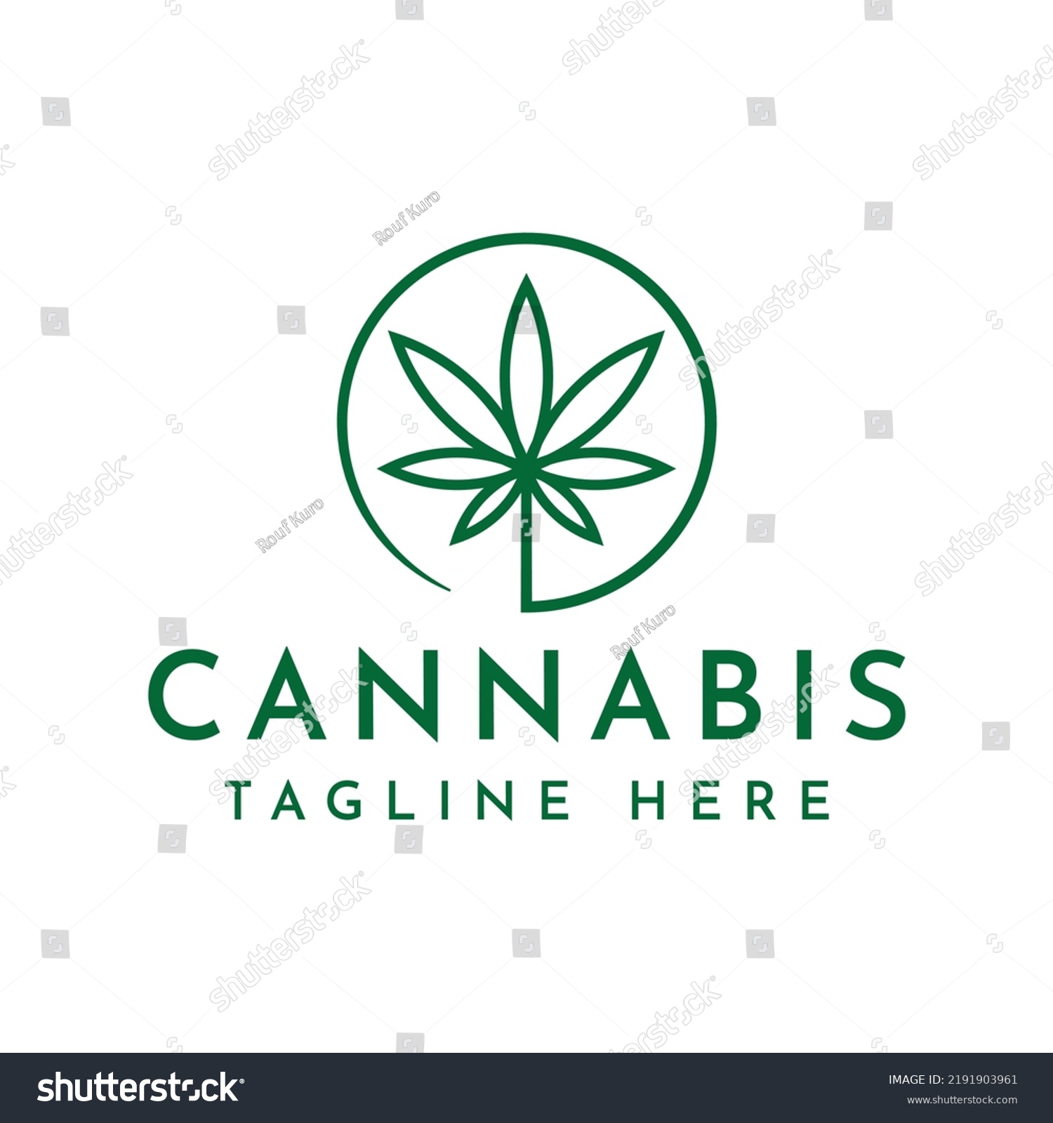 Cannabis Circle Vector Logo Design Stock Vector (Royalty Free ...