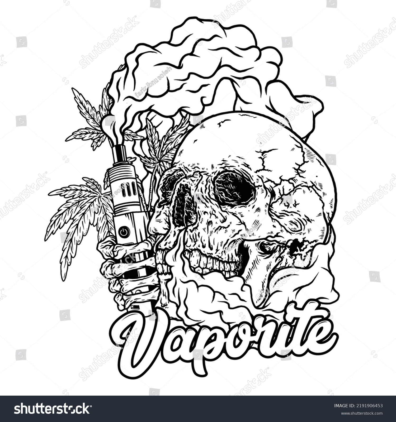 Vape Skull Vaping Sketch Illustration Stock Vector (Royalty Free ...