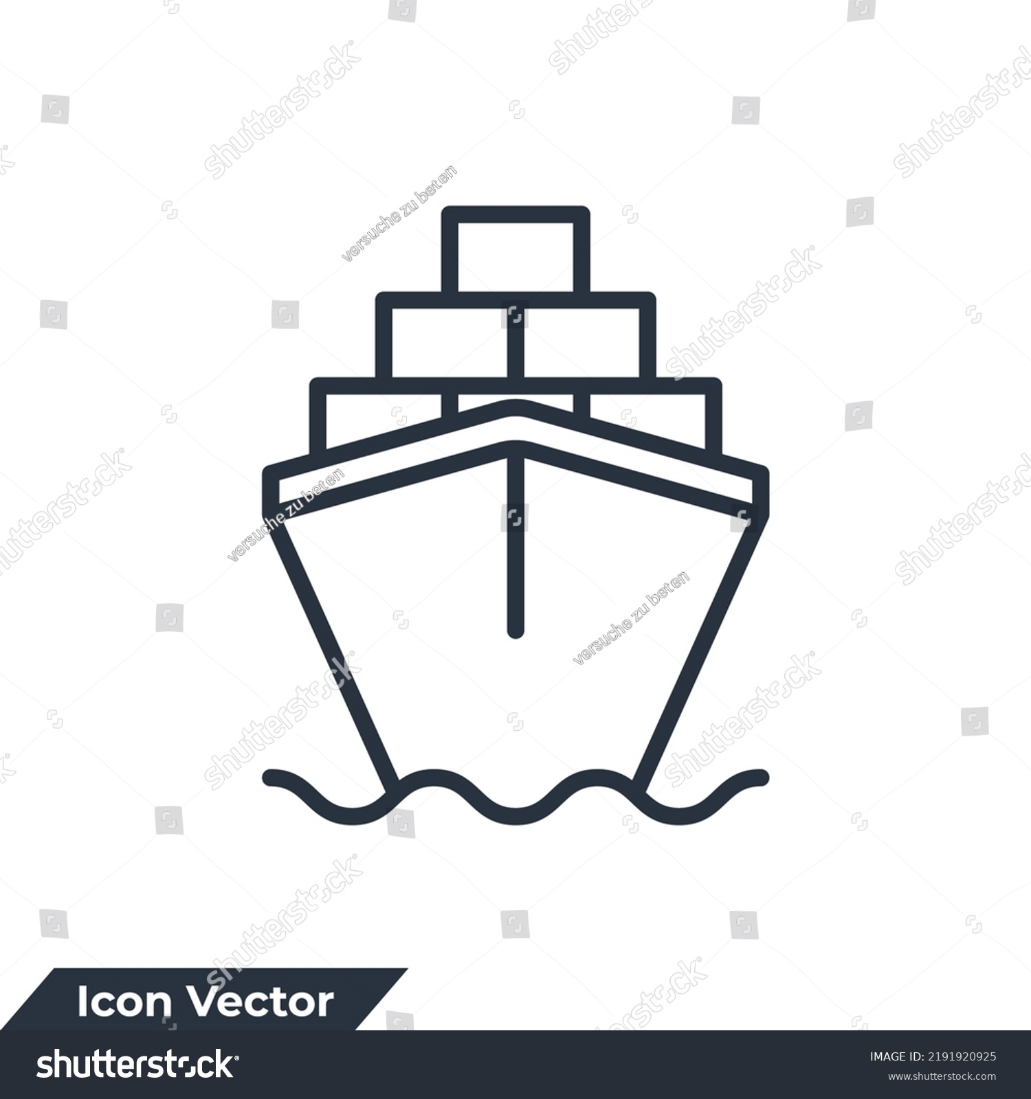 Cargo Barge Icon Logo Vector Illustration Stock Vector (Royalty Free ...