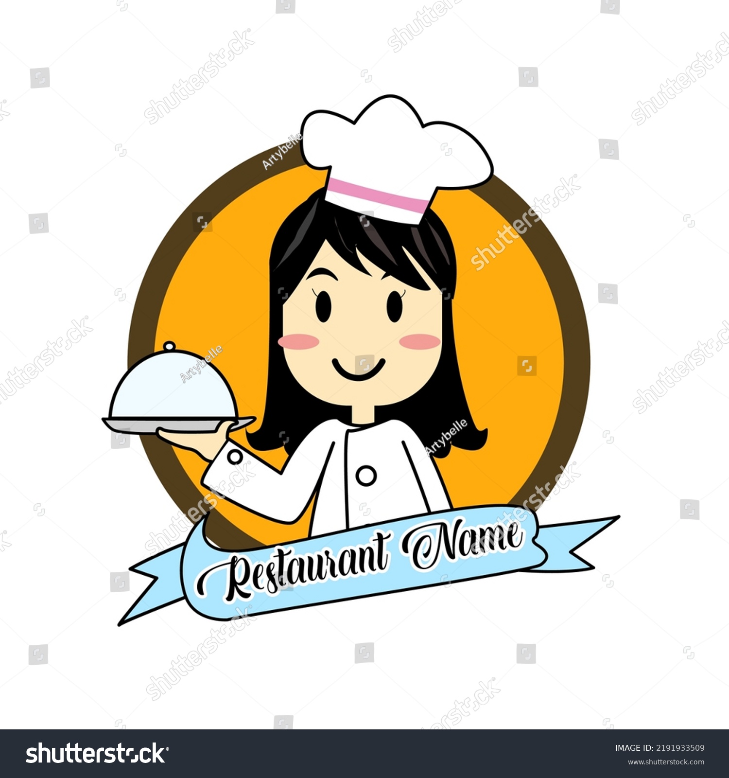 Vector Girl Cooking Suit Chef Logo Stock Vector (Royalty Free ...