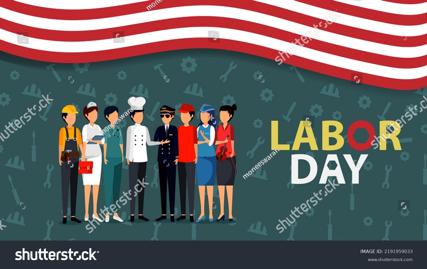 Happy Labor Day United States America Stock Vector (Royalty Free