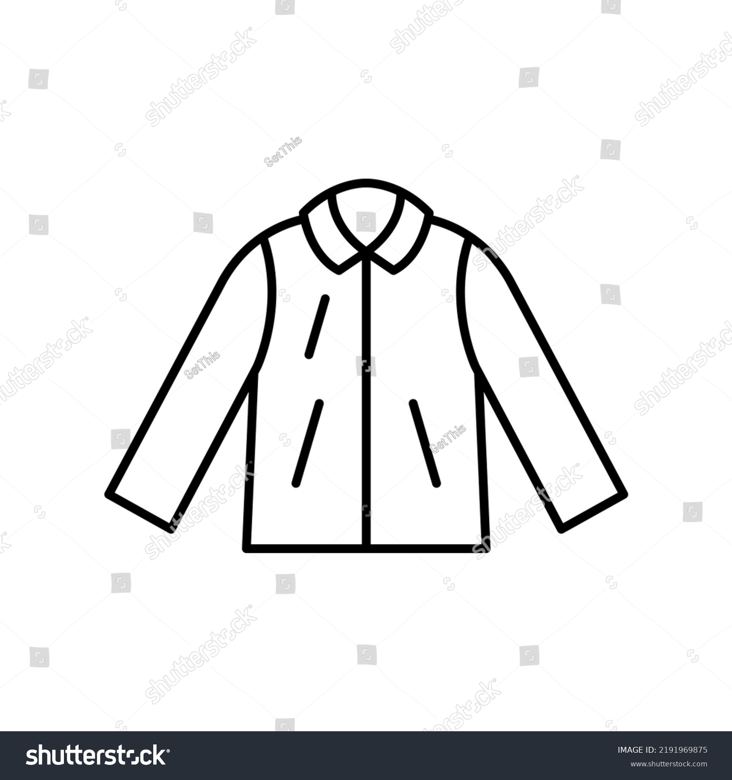 Mens Jacket Outline Template Vector Icon Stock Vector (Royalty Free ...