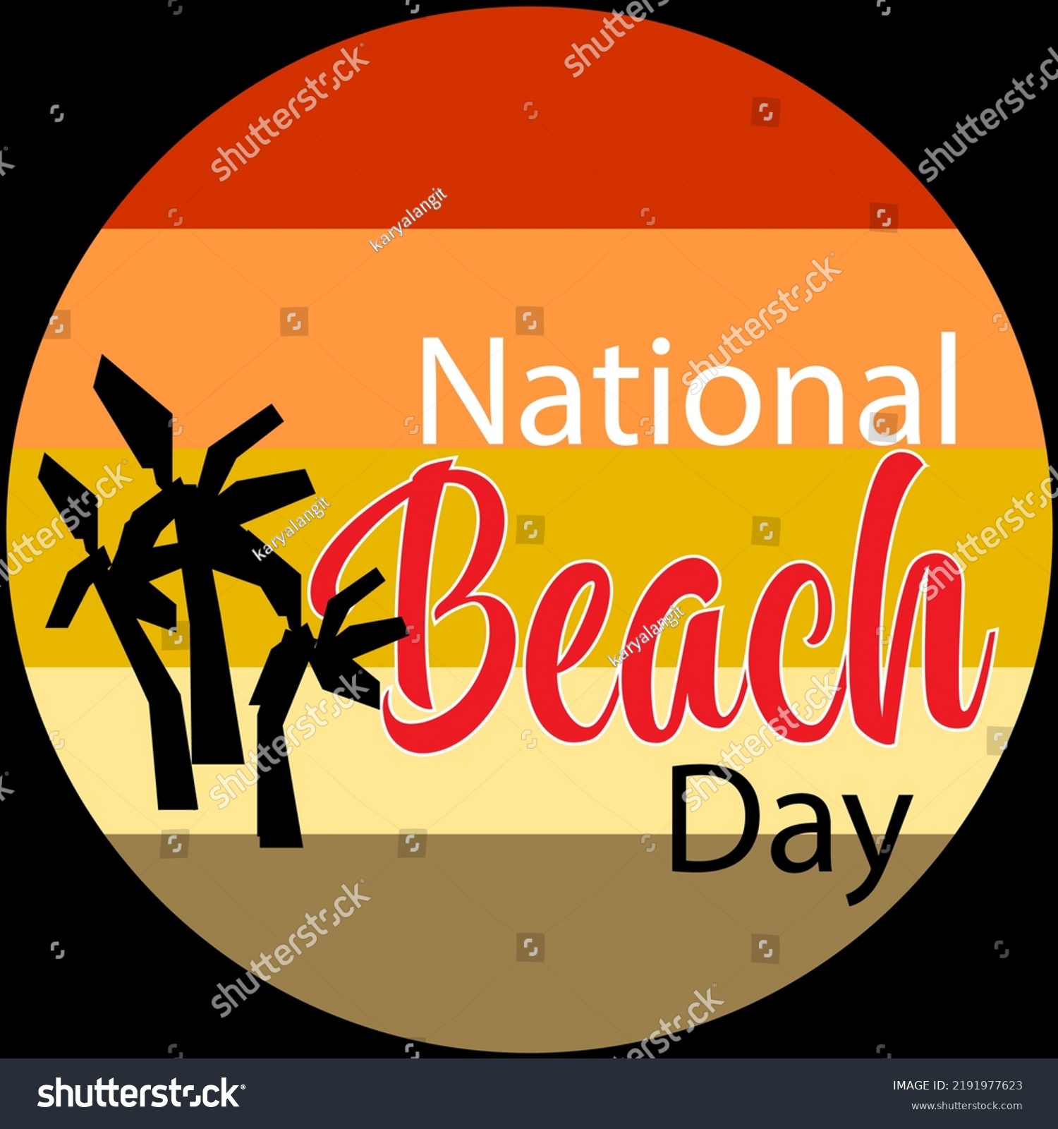 National Beach Day Sign Badge Vector Stock Vector (Royalty Free