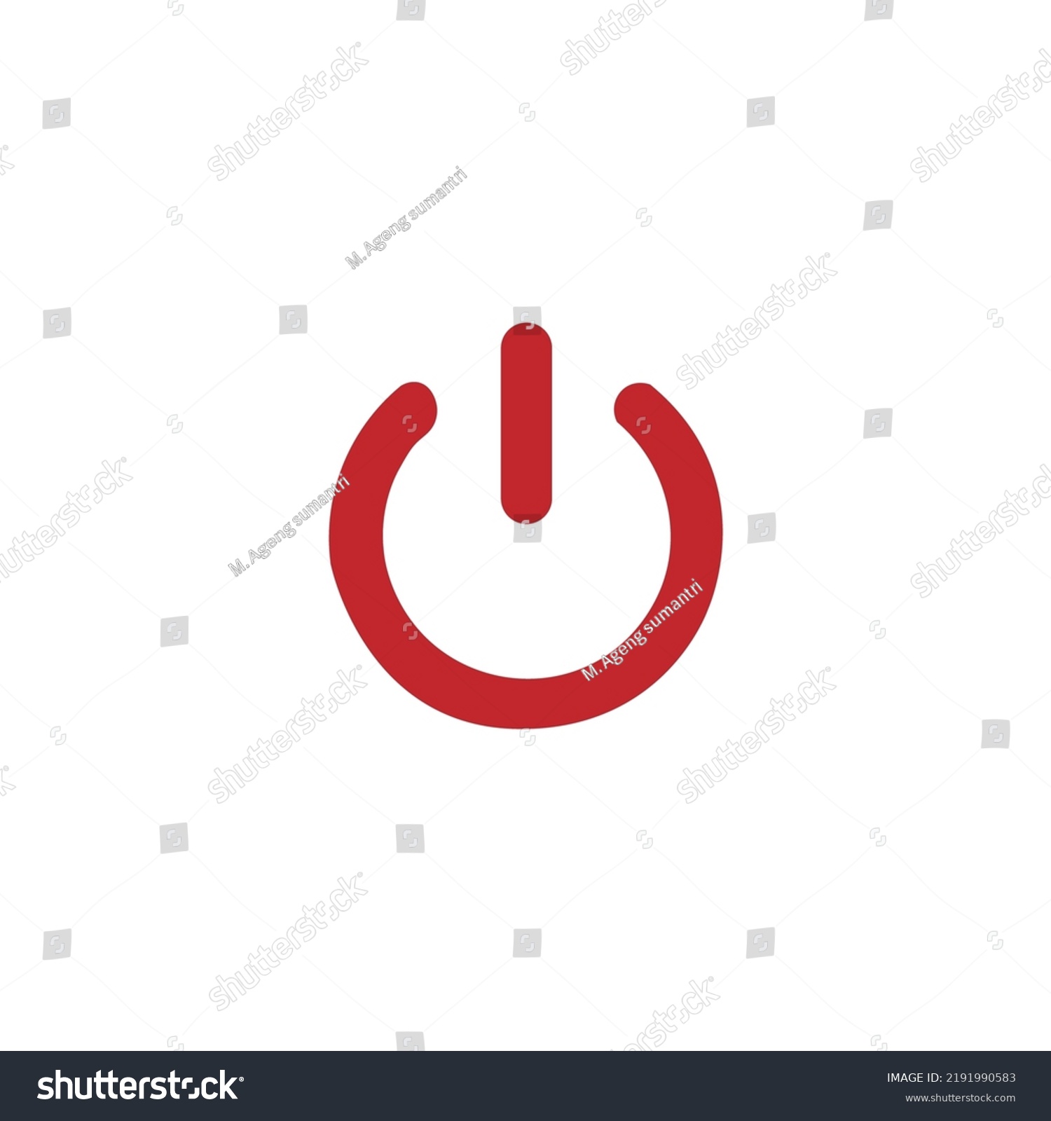 Power Button Simple Vektor White Background Stock Vector (Royalty Free ...