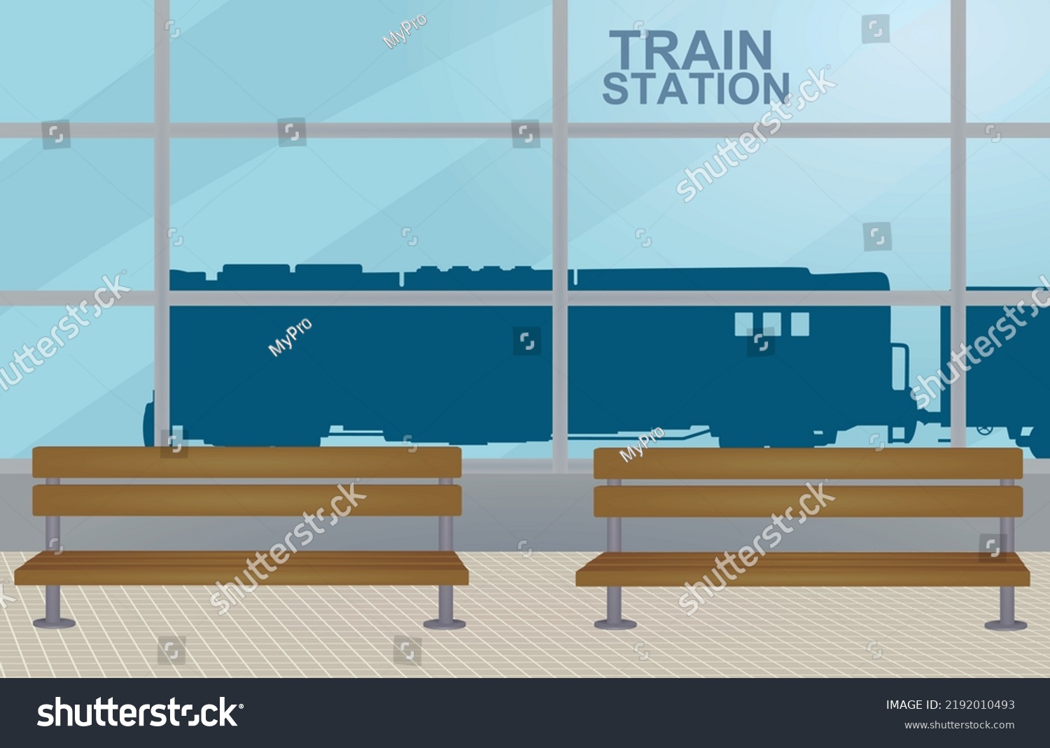 Train Station Waiting Room Vector Stock Vector (Royalty Free