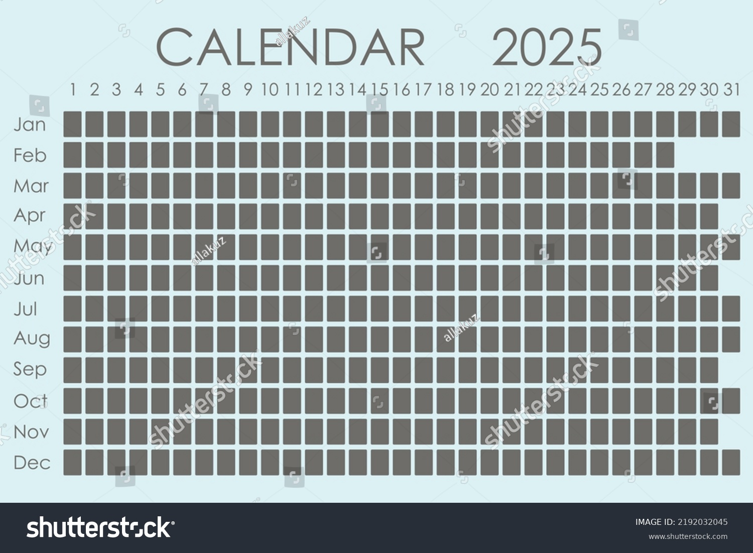 2025 Calendar Planner Design Week Isolated Stock Vector (royalty Free 