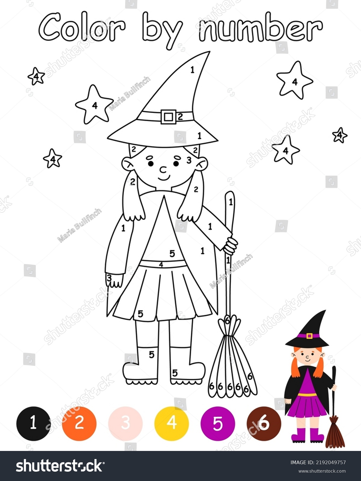 color-by-number-game-kids-children-stock-vector-royalty-free