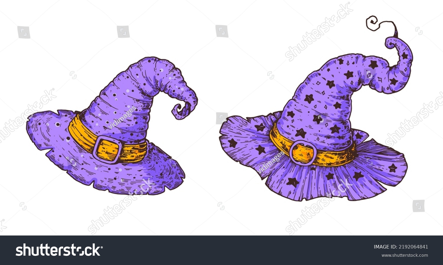 Witch Cap Hand Drawn Vector Illustration Stock Vector (Royalty Free ...