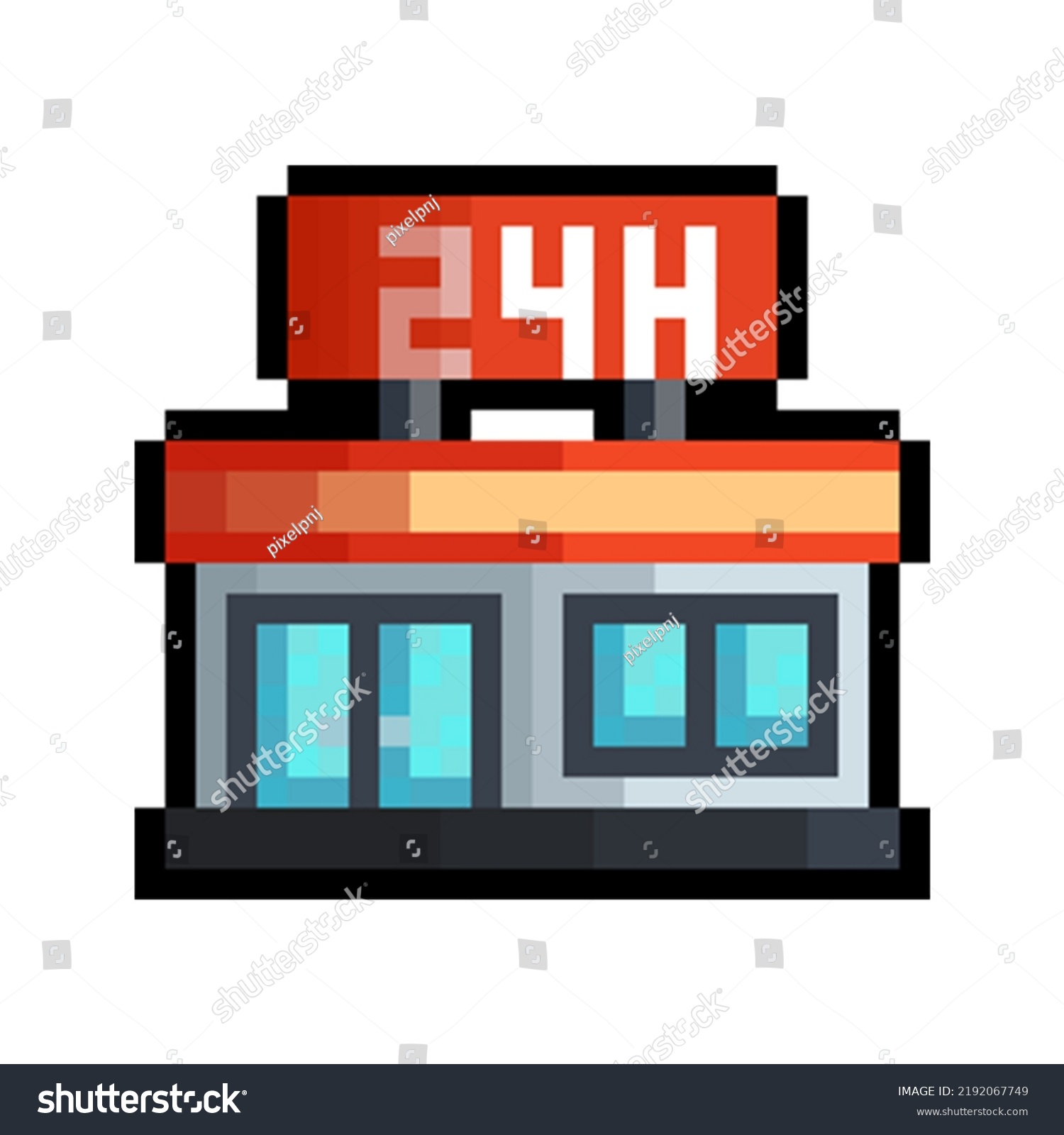 Convenience Store Pixel Art 32 Bit Stock Vector (Royalty Free ...