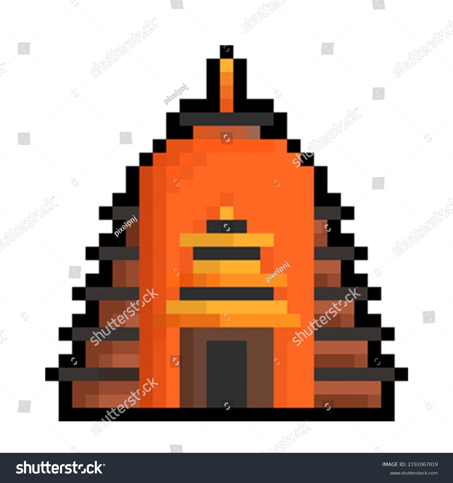 Hindu Temple Pixel Art 32 Bit: เวกเตอร์สต็อก (ปลอดค่าลิขสิทธิ์