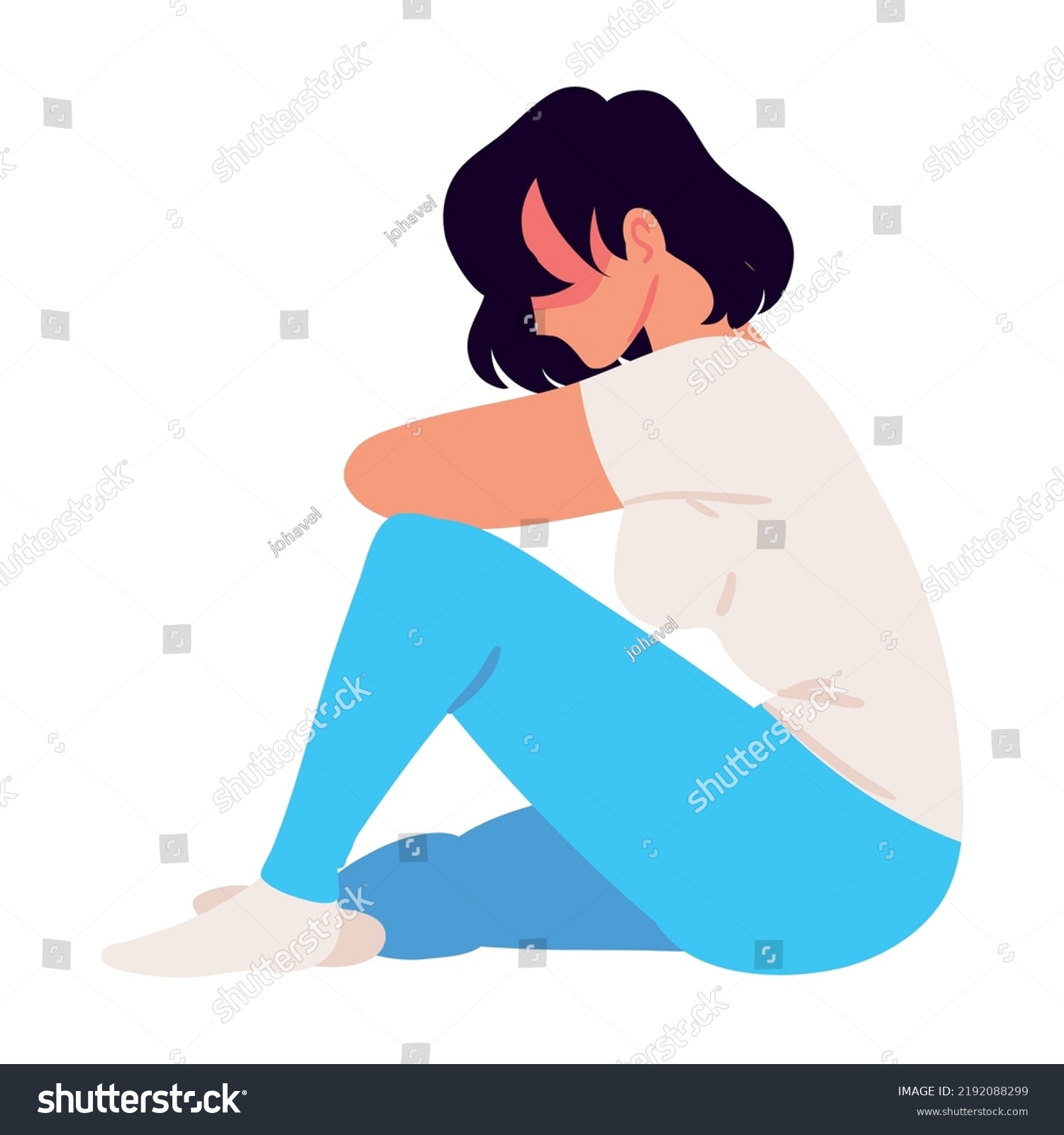 Mental Health Woman Depression Stock Vector (royalty Free) 2192088299 