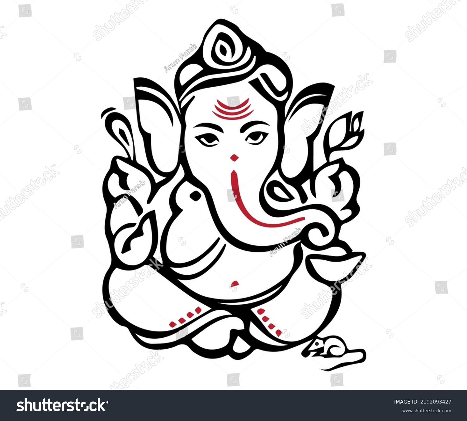 Lord Ganesha Symbol Collection Stylish Ganesh Stock Vector (Royalty ...