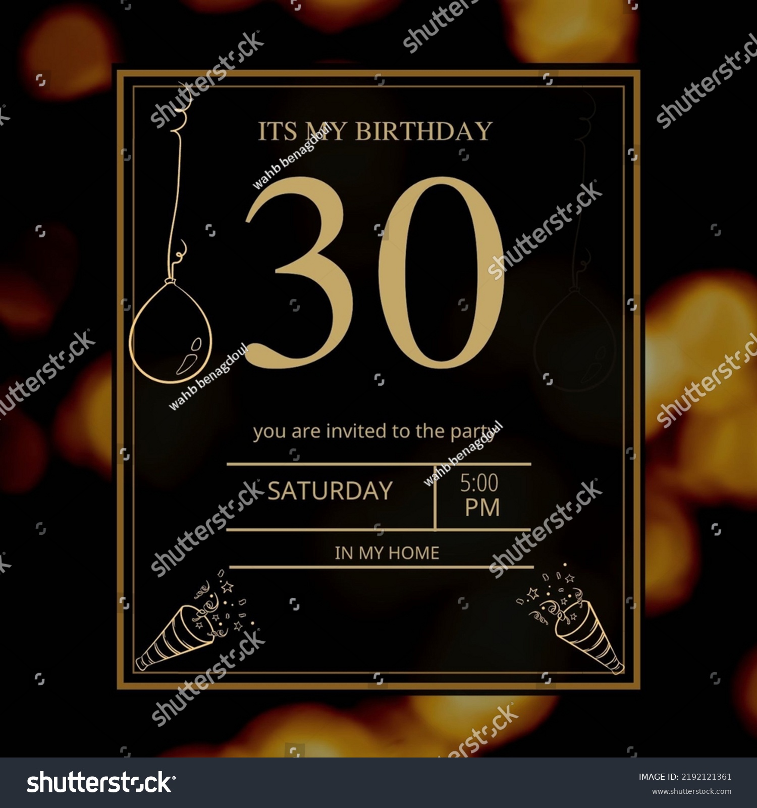Birthday Party Invitation Card Stock Photo 2192121361 | Shutterstock