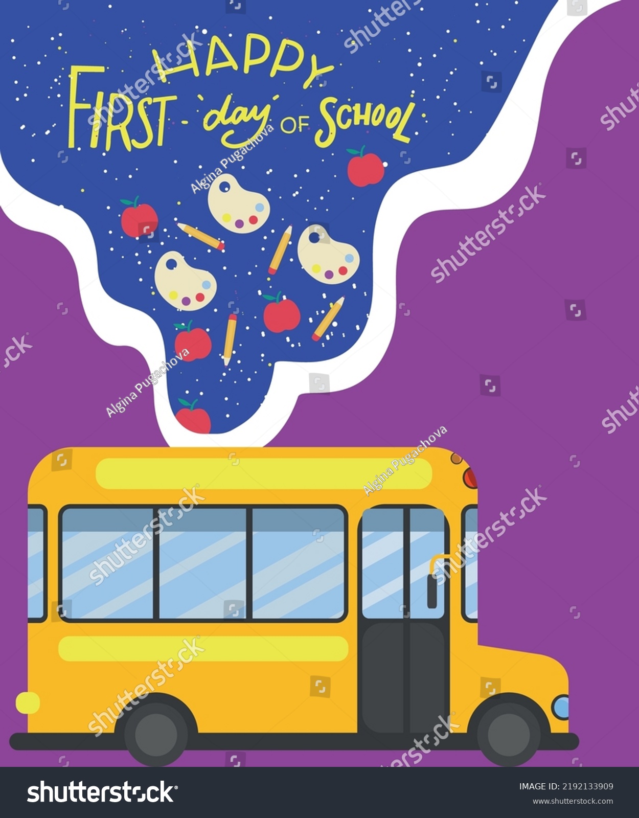 Happy First Day School Concept School Stock Vector (Royalty Free