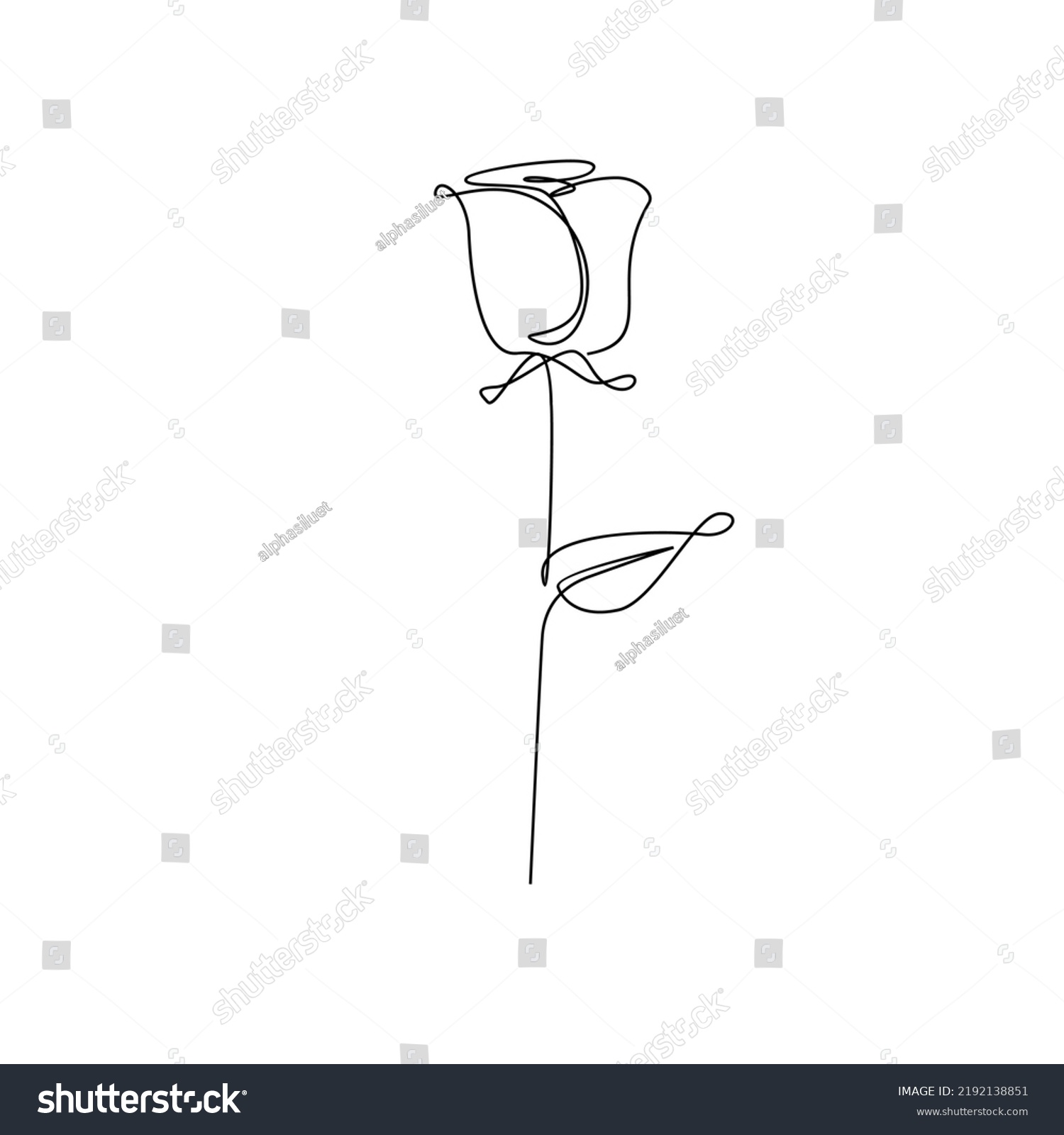 One Line Rose Flower Minimalism Drawing Stock Vector Royalty Free 2192138851 Shutterstock 9719