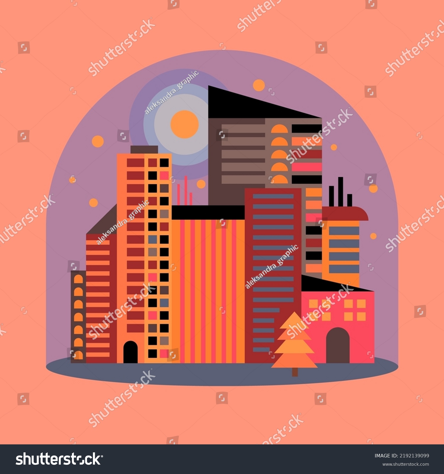 Vector Illustration City Landscape Flat Style Stock Vector (Royalty ...