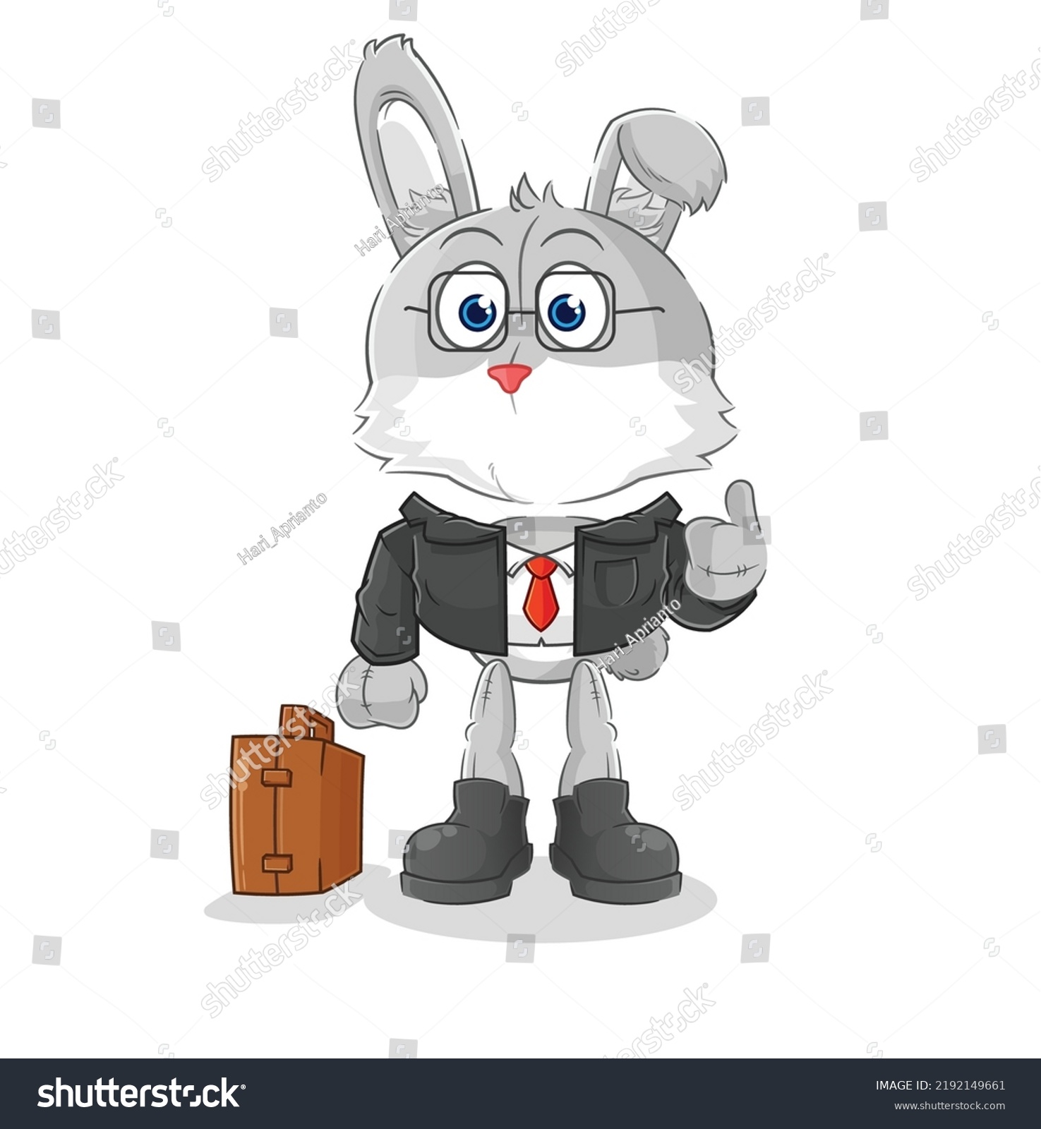 Rabbit Office Worker Mascot Cartoon Vector Stock Vector (Royalty Free ...