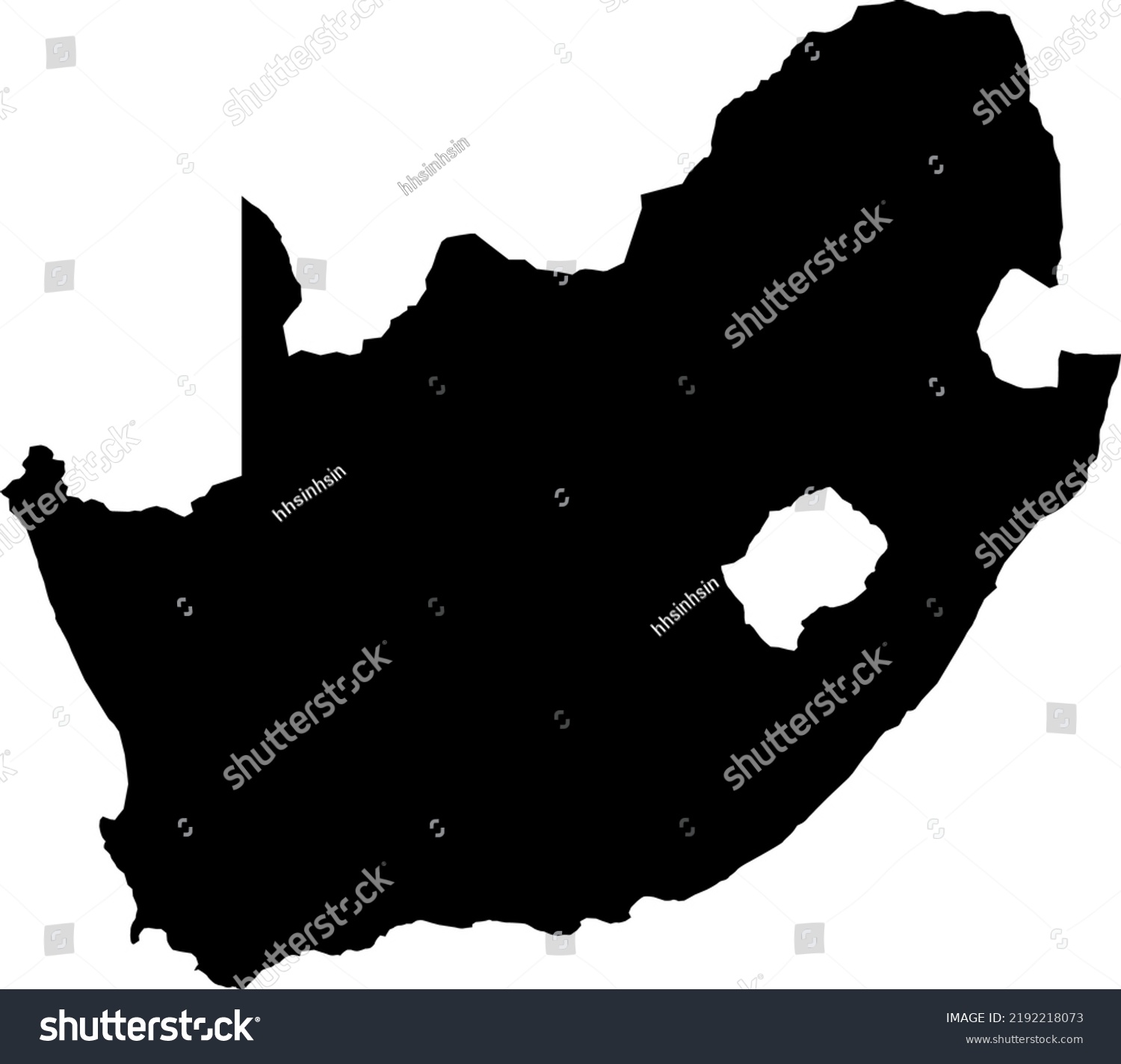 Africa South Africa Map Vector Maphand Stock Vector (Royalty Free ...