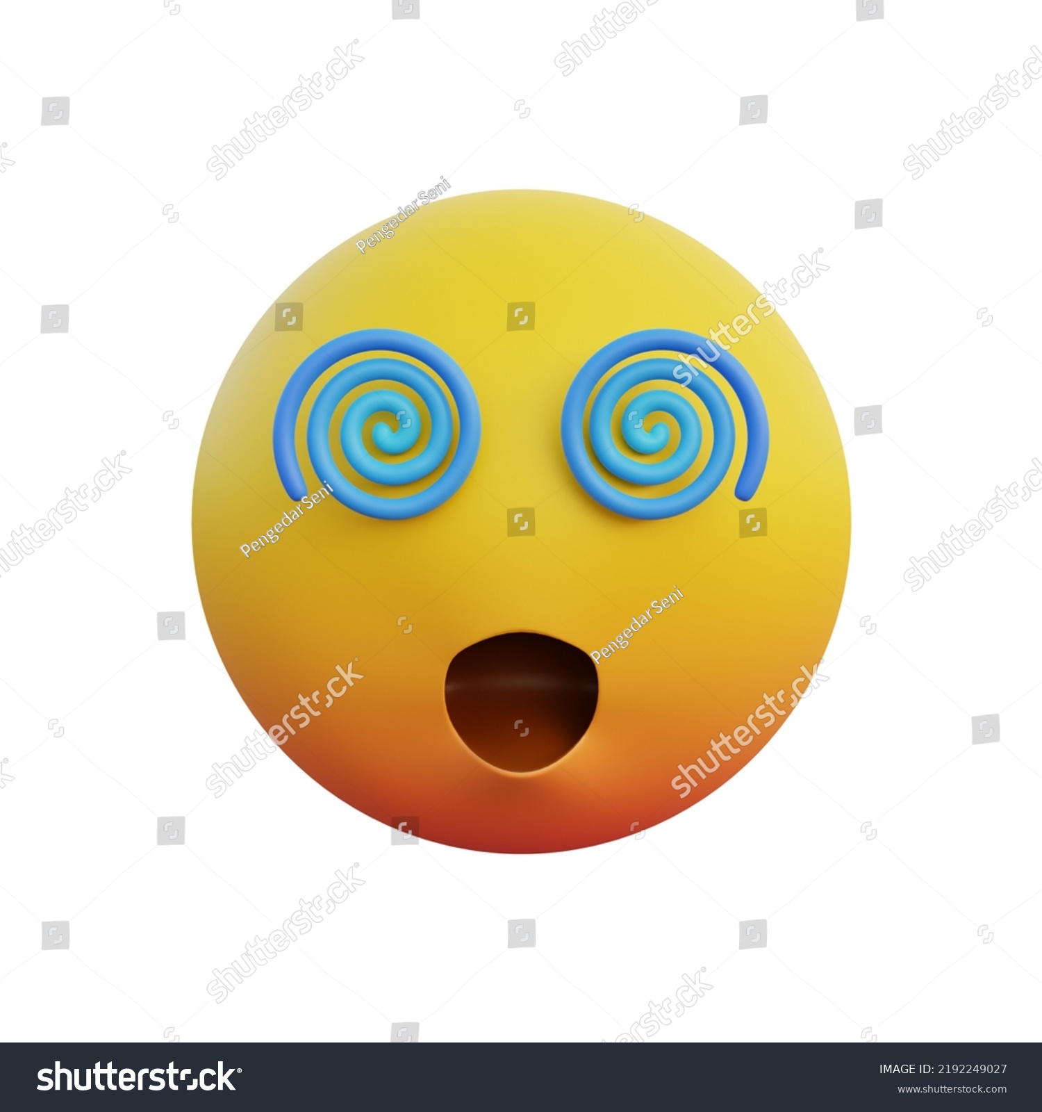 3d Illustration Emoticon Expression Dizzy Face Stock Illustration