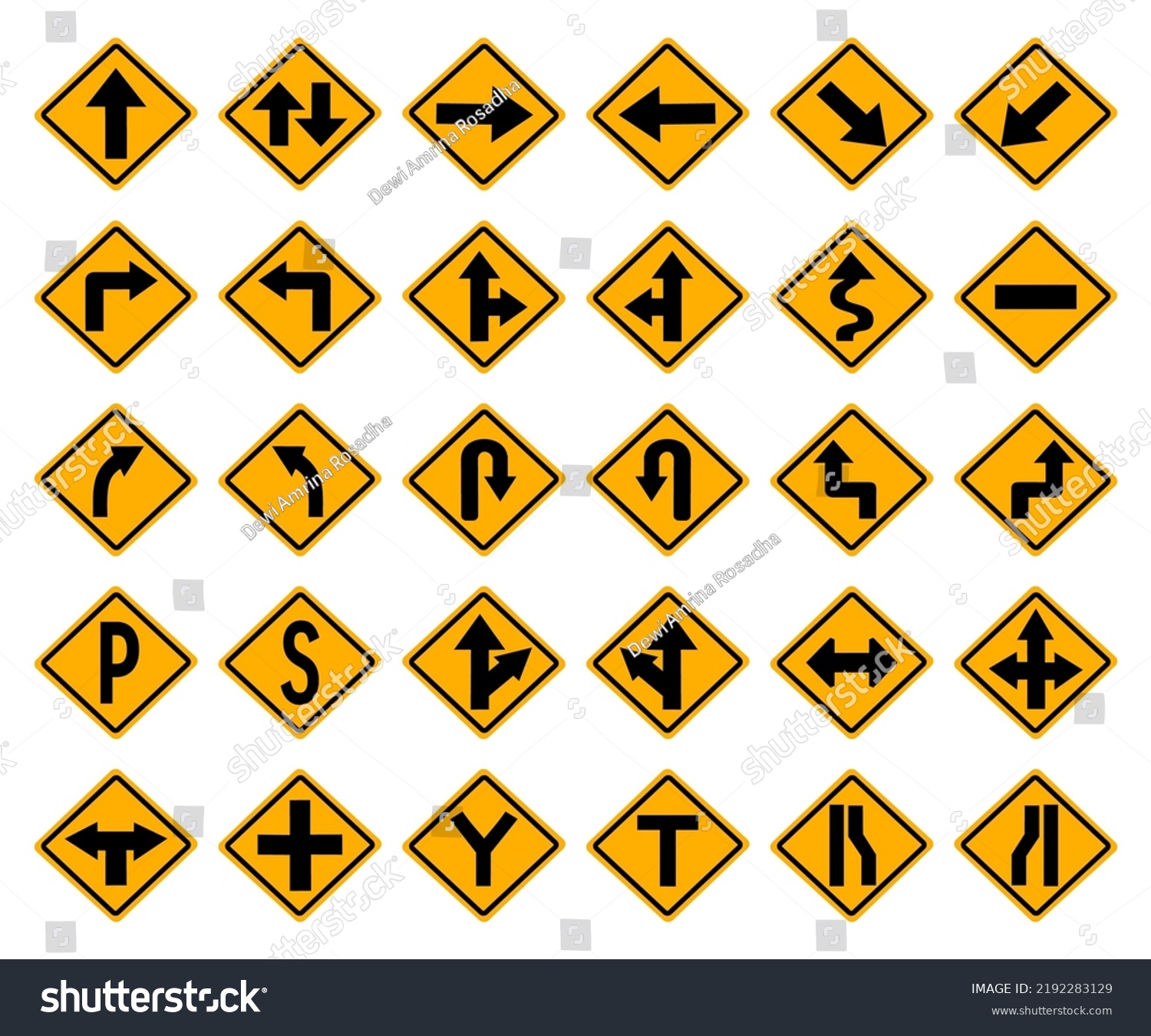 Traffic Signs Illustration Traffic Signs Flat Stock Vector (Royalty ...