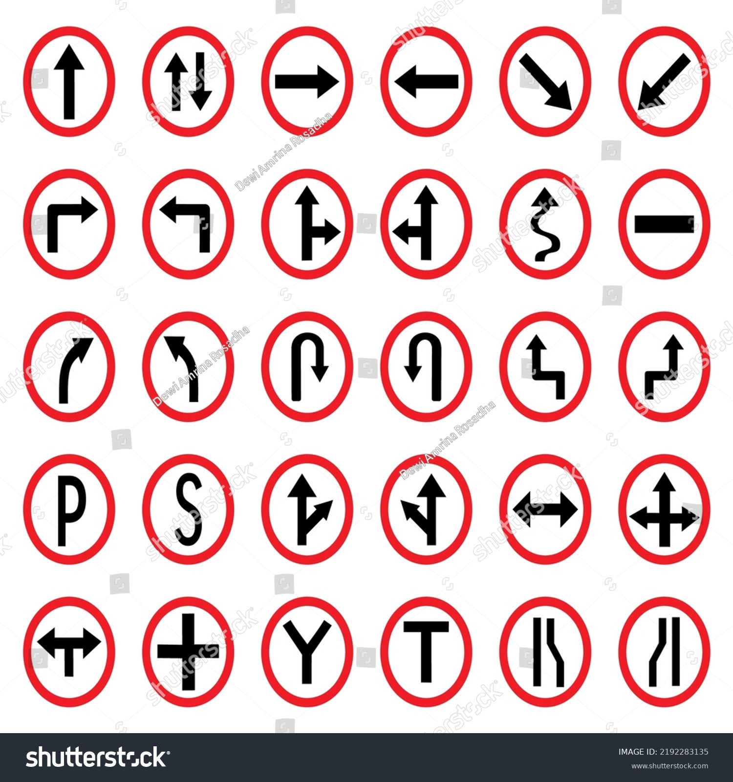 Traffic Signs Illustration Traffic Signs Flat Stock Vector (Royalty ...