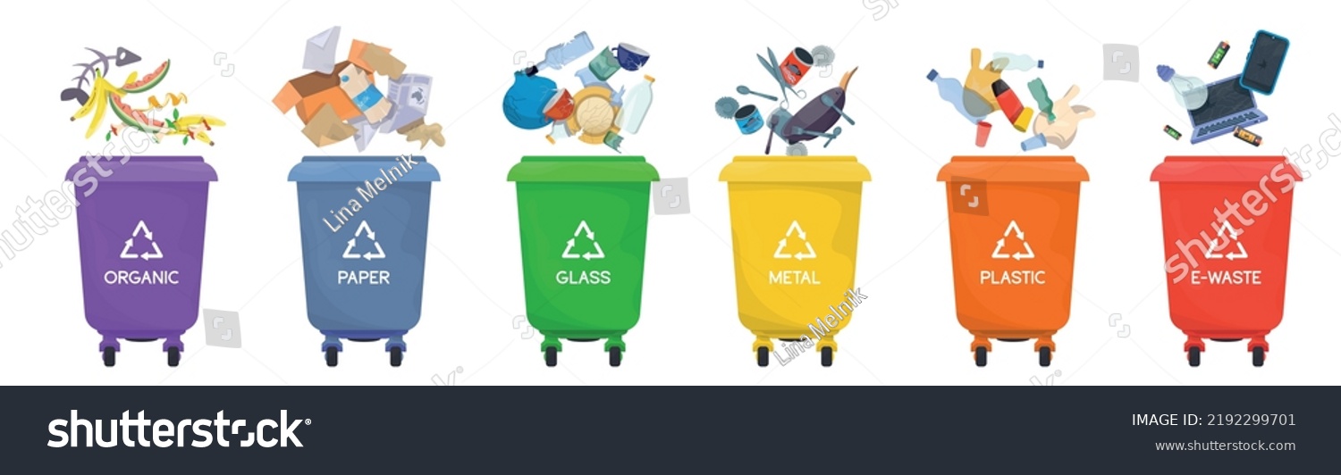 Waste Sorting Concept Waste Segregation Recycling Stock Vector (Royalty ...