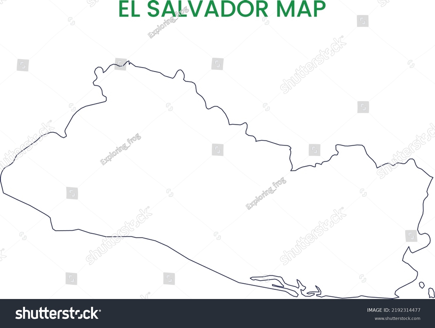High Detailed Map El Salvador Outline Stock Vector (Royalty Free ...