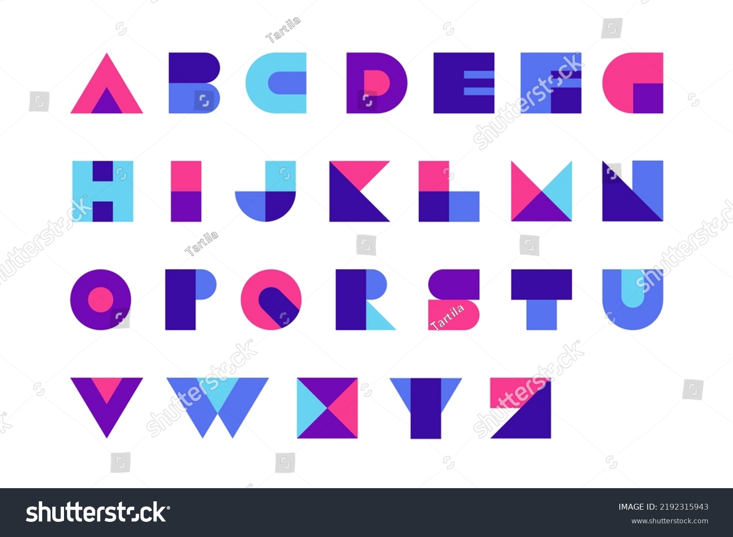 Geometric Font Modern Bold Alphabet Logo Stock Illustration 2192315943 ...