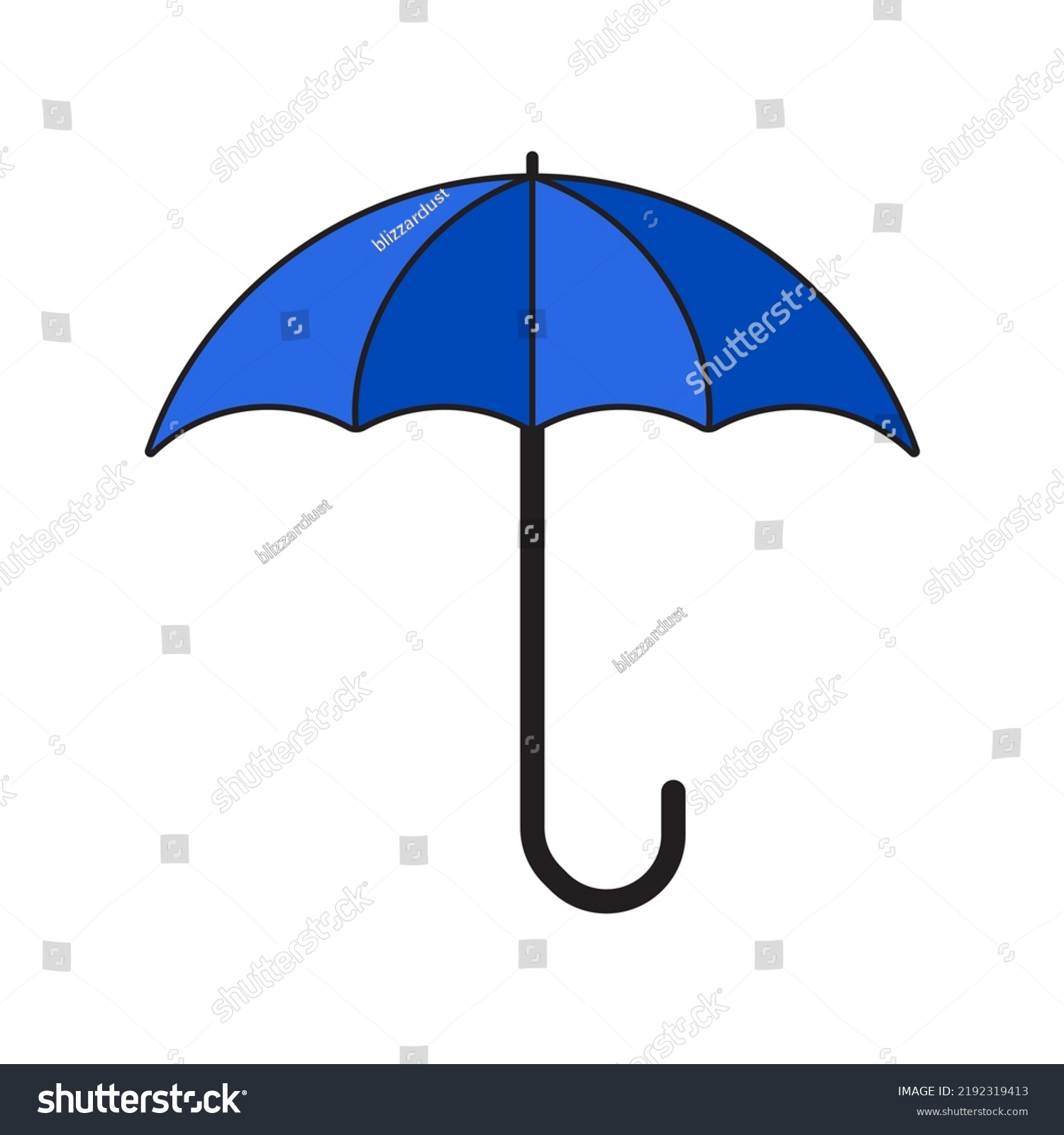 Vector Illustration Blue Umbrella Flat Design Stock Vector (Royalty ...