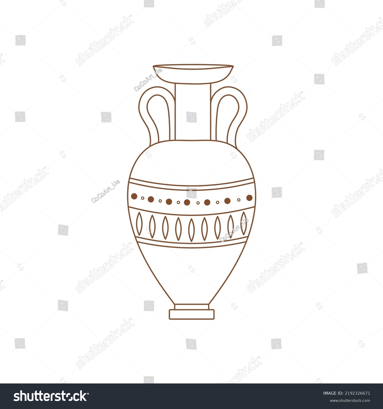 Linear Greek Vase Amphoras Vase Pottery Stock Vector (Royalty Free ...