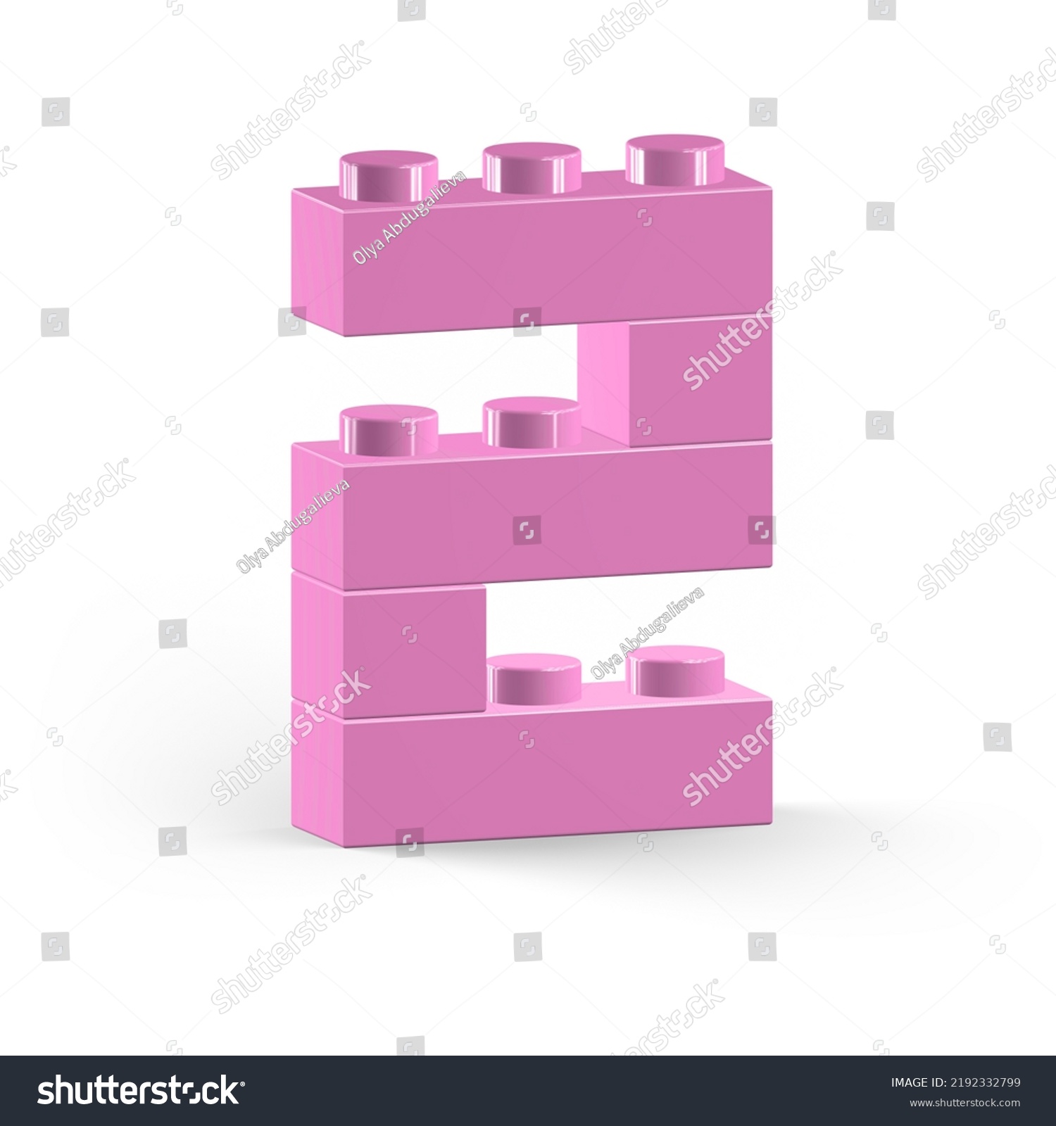 3d Bricks Pink Figure Number 2 Stock Illustration 2192332799 | Shutterstock