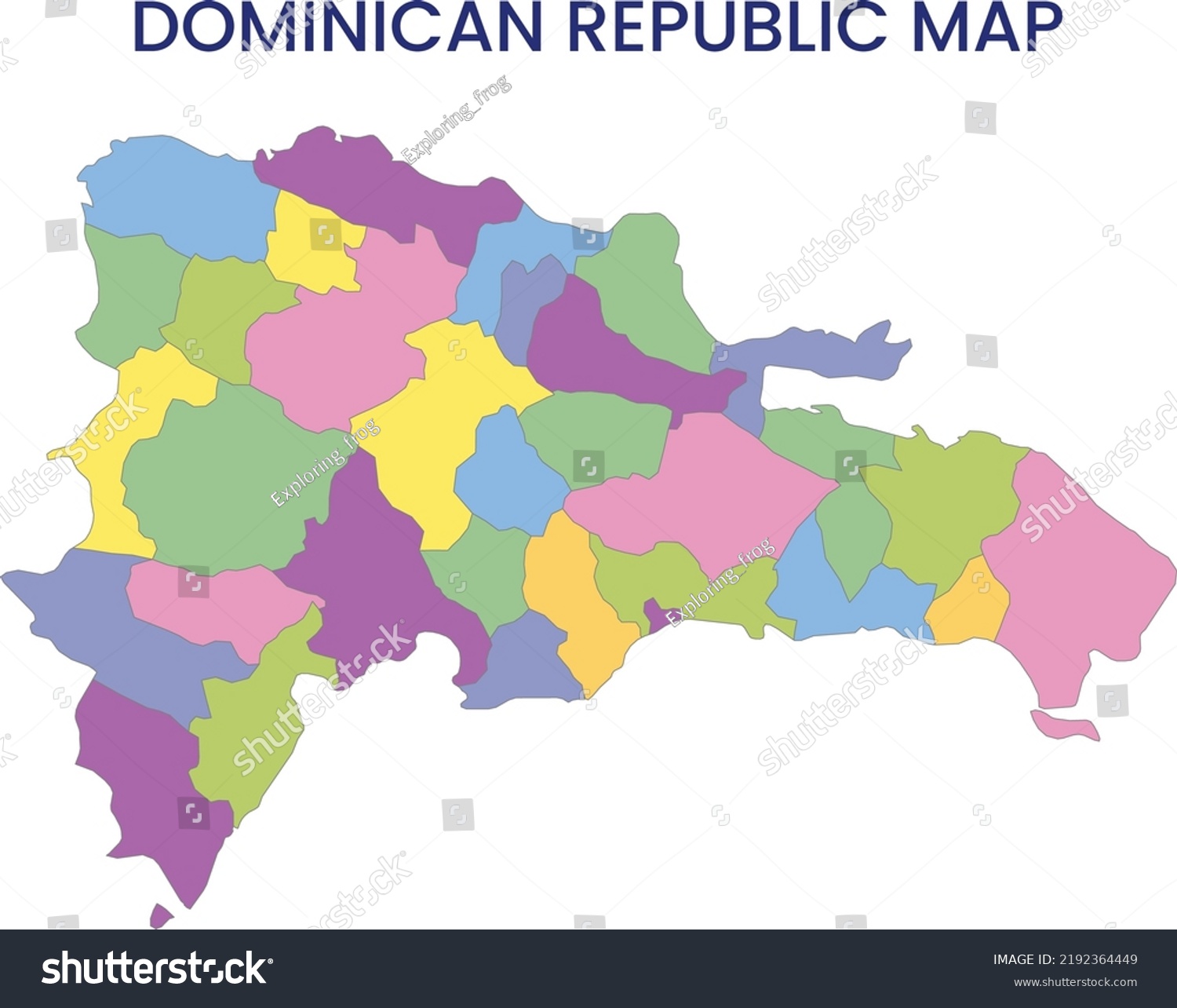 High Detailed Map Dominican Republic Outline Stock Vector (Royalty Free ...