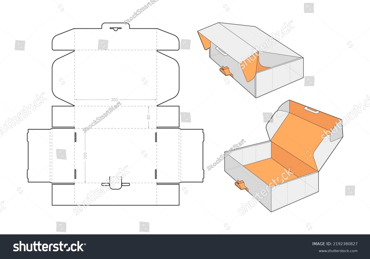 Cardboard Box Assembly Unwrapped Pack Blueprint Stock Vector (Royalty ...