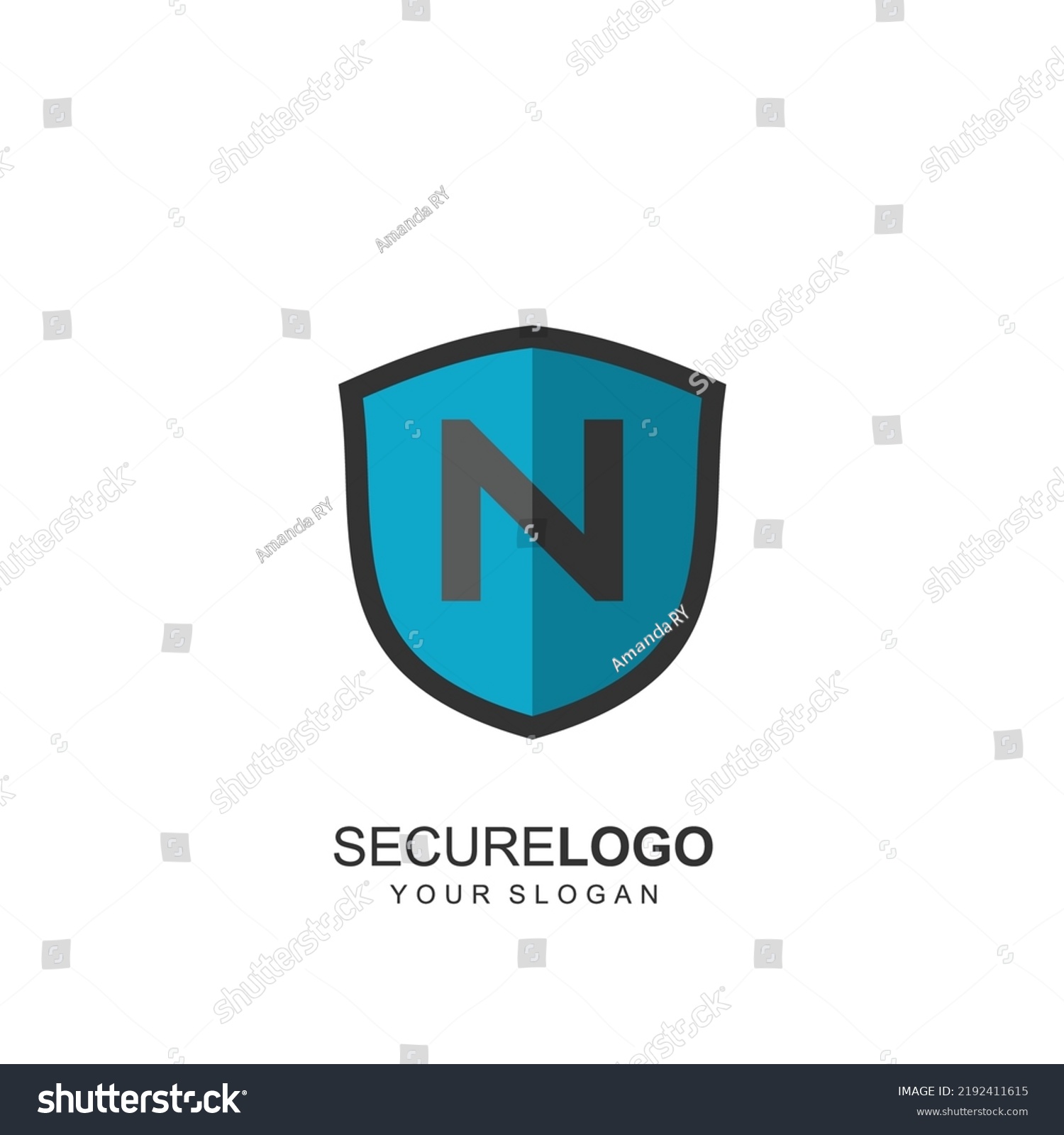 Letter N Shield Secure Security Logo Stock Vector Royalty Free 2192411615 Shutterstock