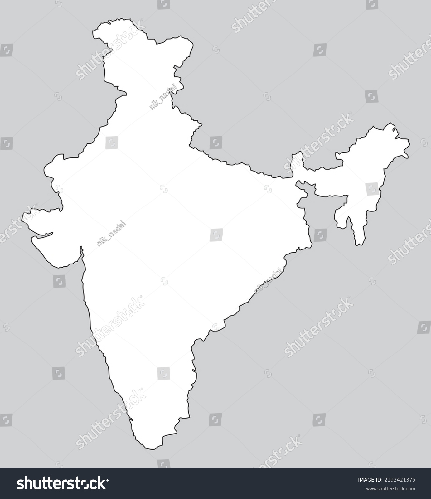 Map India Indian Map Vector Illustration Stock Vector Royalty Free 2192421375 Shutterstock