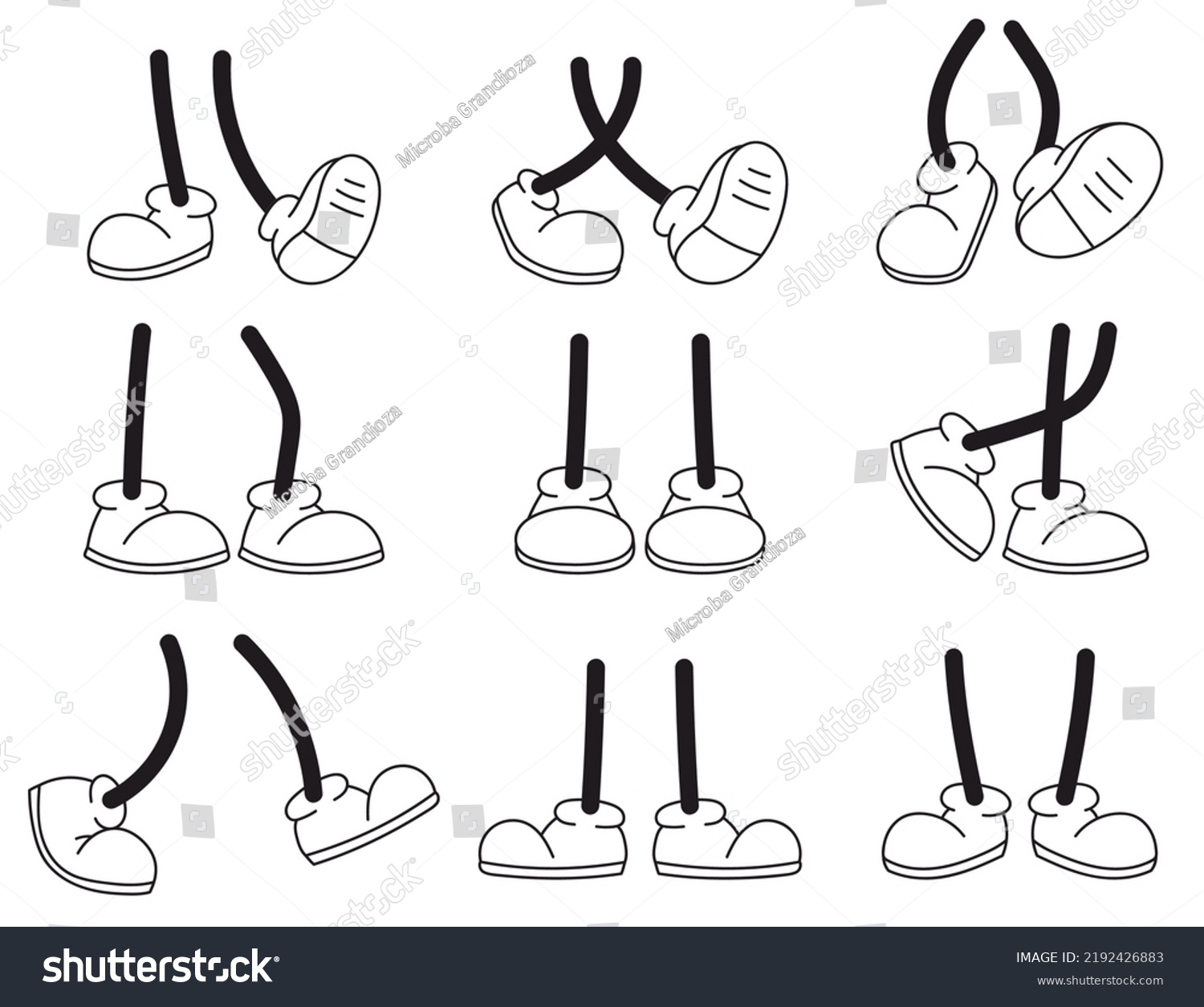 Cartoon Leg Foot Mascot Comic Doodle Stock Vector (Royalty Free ...